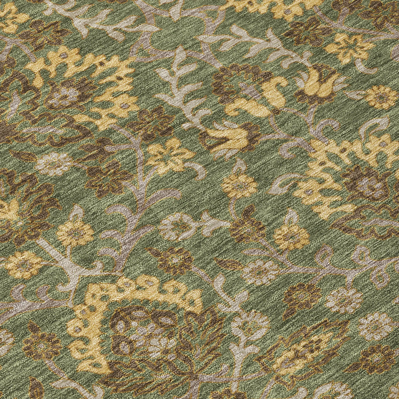10' X 14' Olive Green And Green Geometric Washable Indoor Outdoor Area Rug Homeroots Outdoor