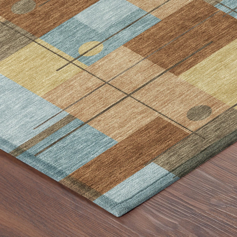 10' X 14' Orange And Beige Geometric Washable Indoor Outdoor Area Rug Homeroots Outdoor