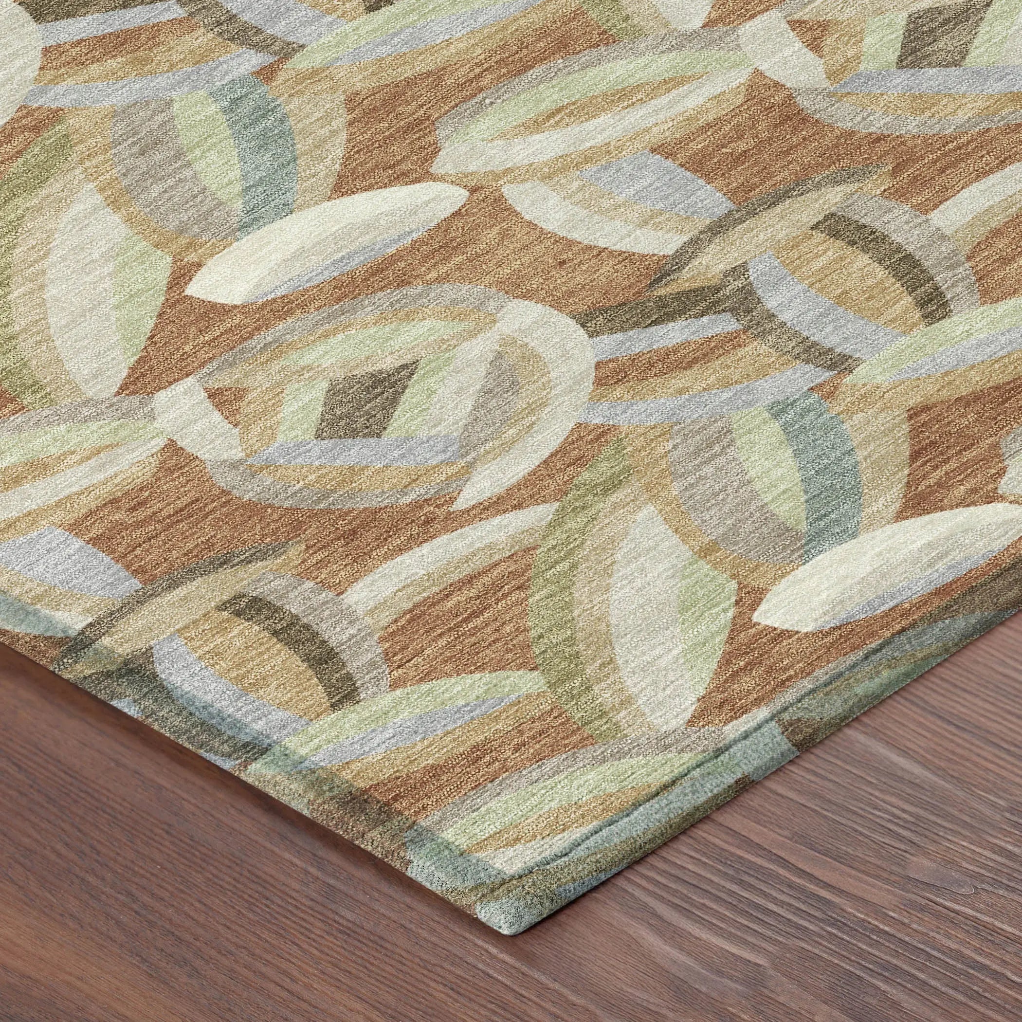 10' X 14' Orange And Brown Abstract Washable Indoor Outdoor Area Rug Homeroots Outdoor