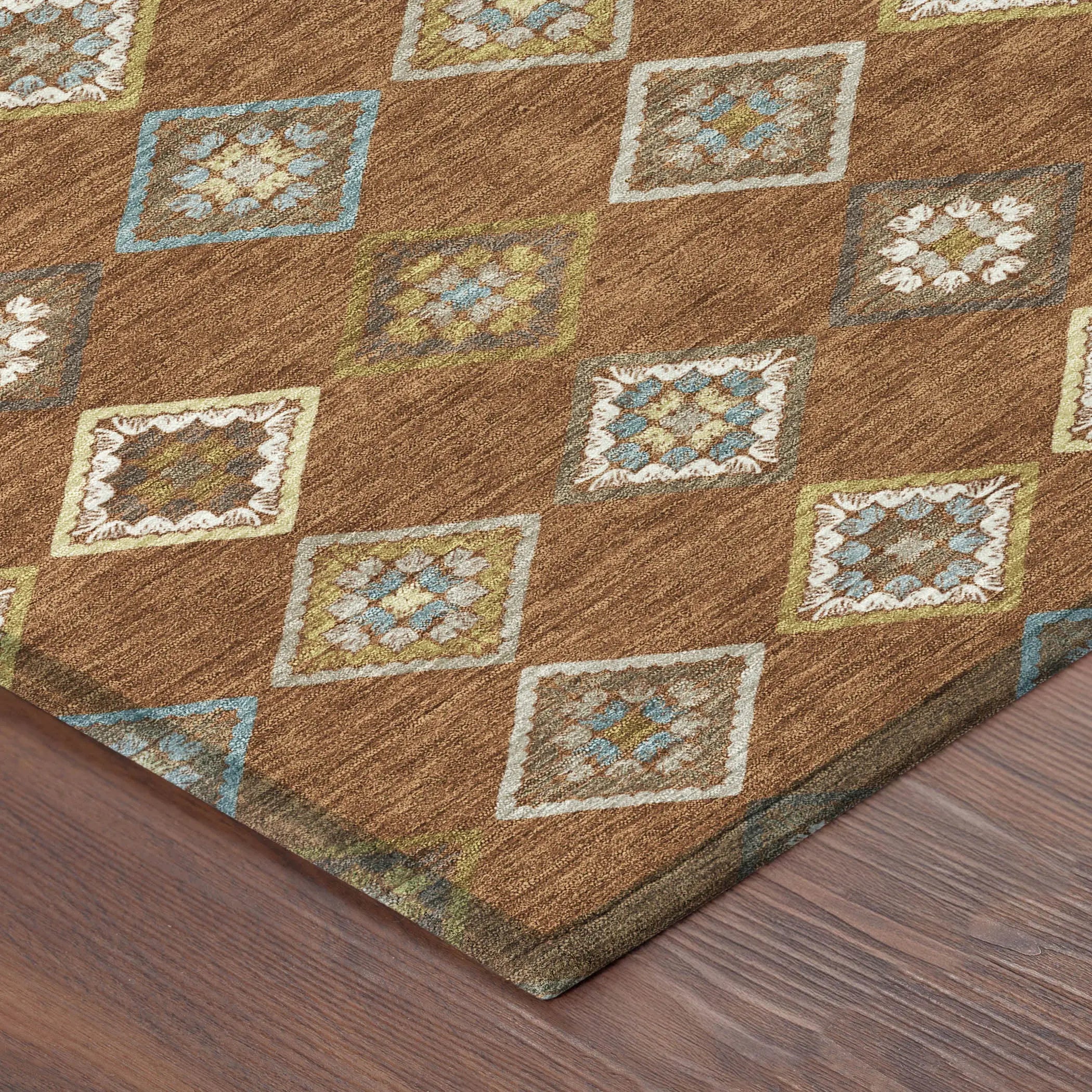 10' X 14' Orange And Brown Geometric Washable Indoor Outdoor Area Rug Homeroots Outdoor