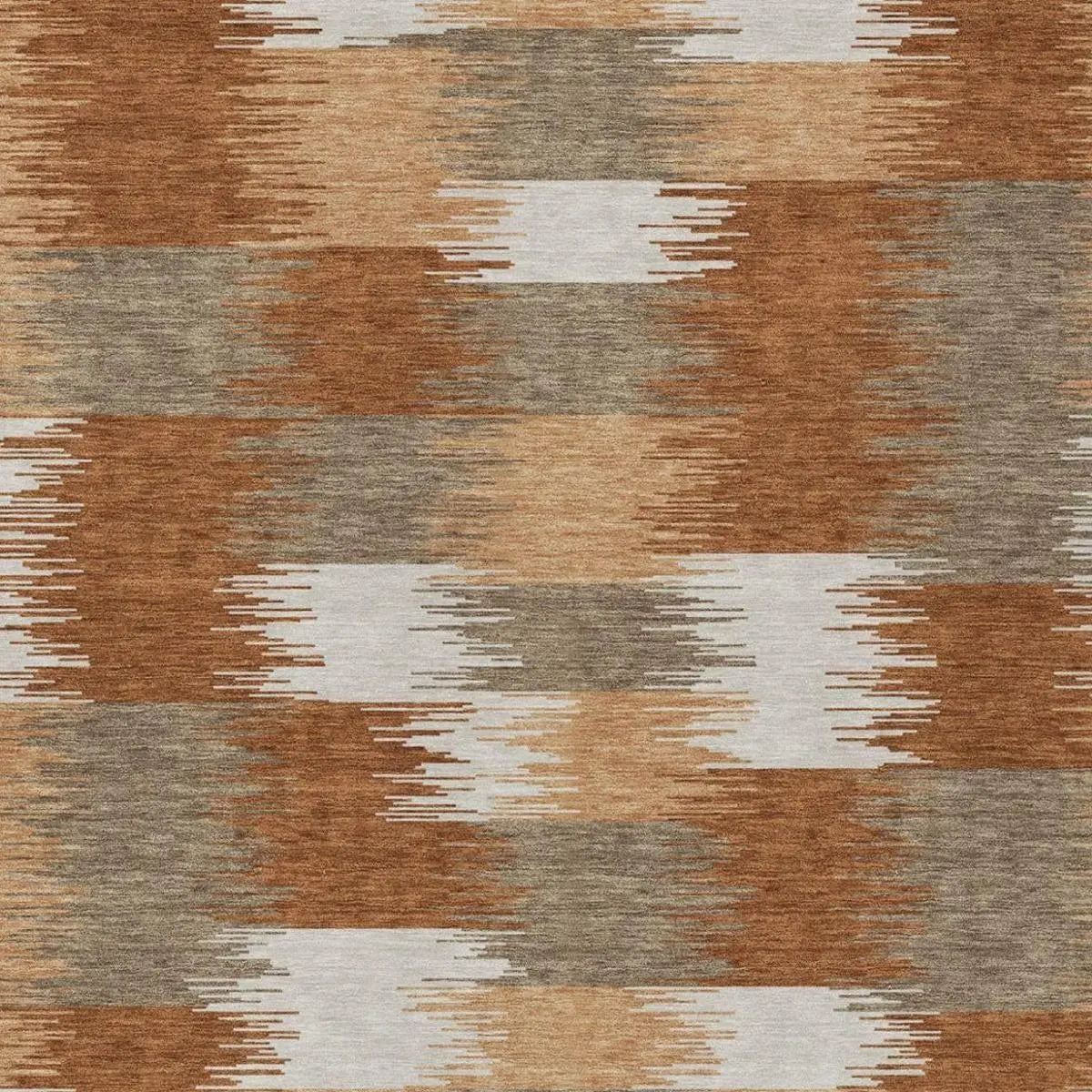 10' X 14' Orange And Brown Geometric Washable Indoor Outdoor Area Rug Homeroots Outdoor