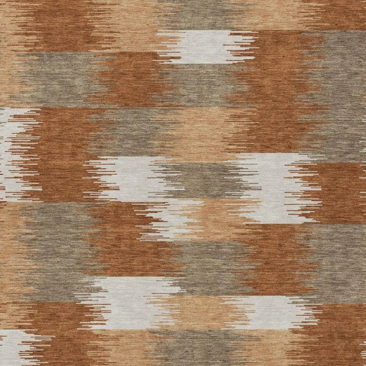 10' X 14' Orange And Brown Geometric Washable Indoor Outdoor Area Rug Homeroots Outdoor