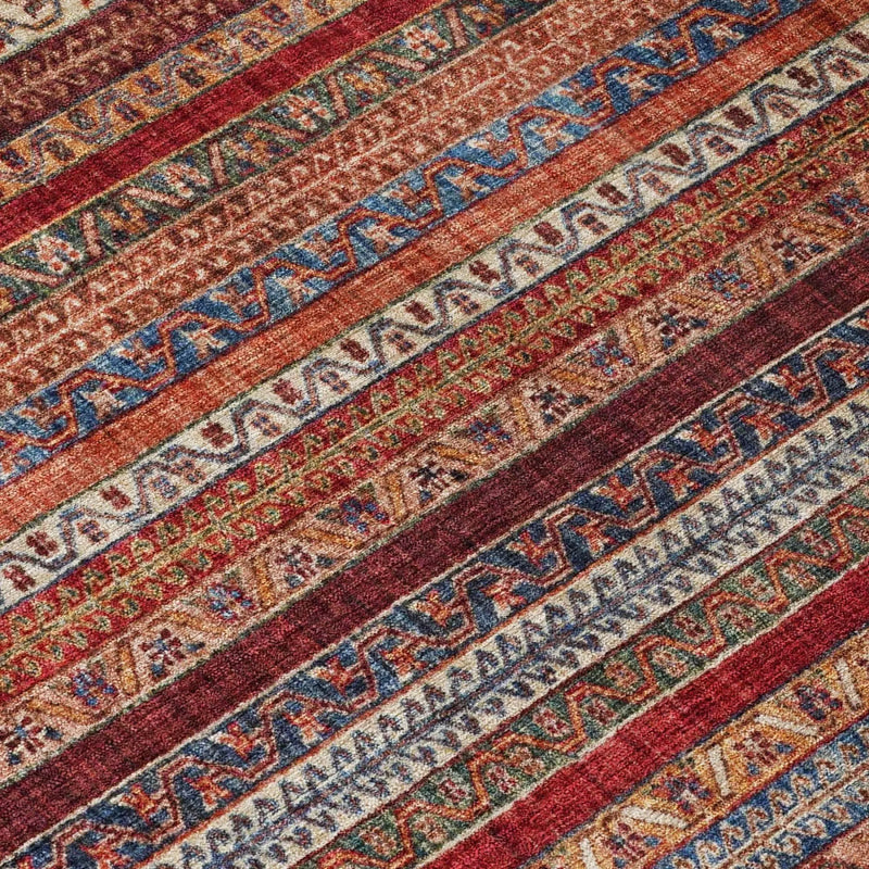 10' X 14' Orange And Burgundy Striped Washable Indoor Outdoor Area Rug Homeroots Outdoor
