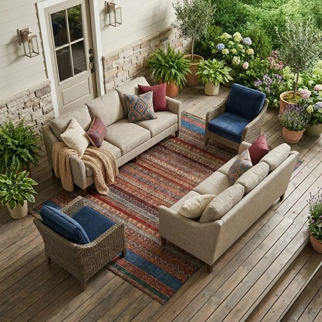 10' X 14' Orange And Burgundy Striped Washable Indoor Outdoor Area Rug Homeroots Outdoor