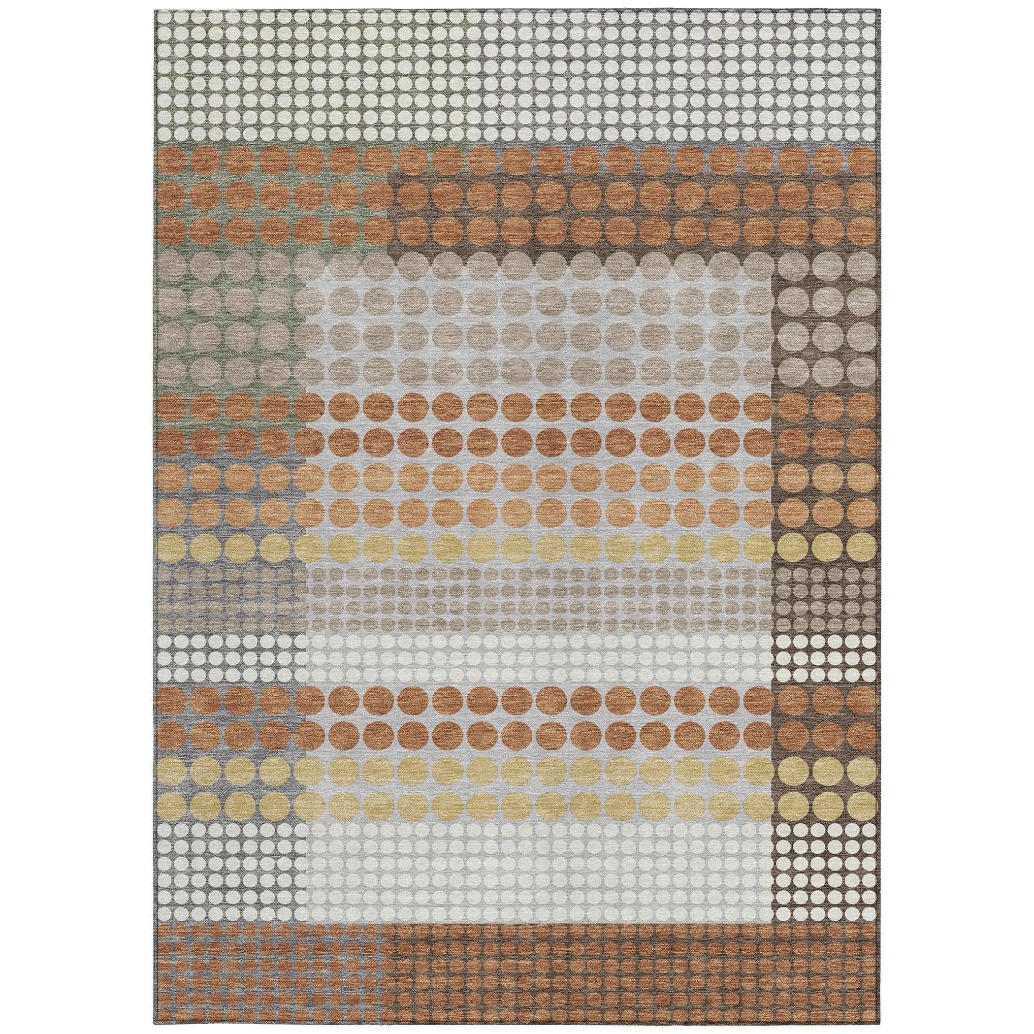 10' X 14' Orange And Copper Geometric Washable Indoor Outdoor Area Rug Homeroots Outdoor
