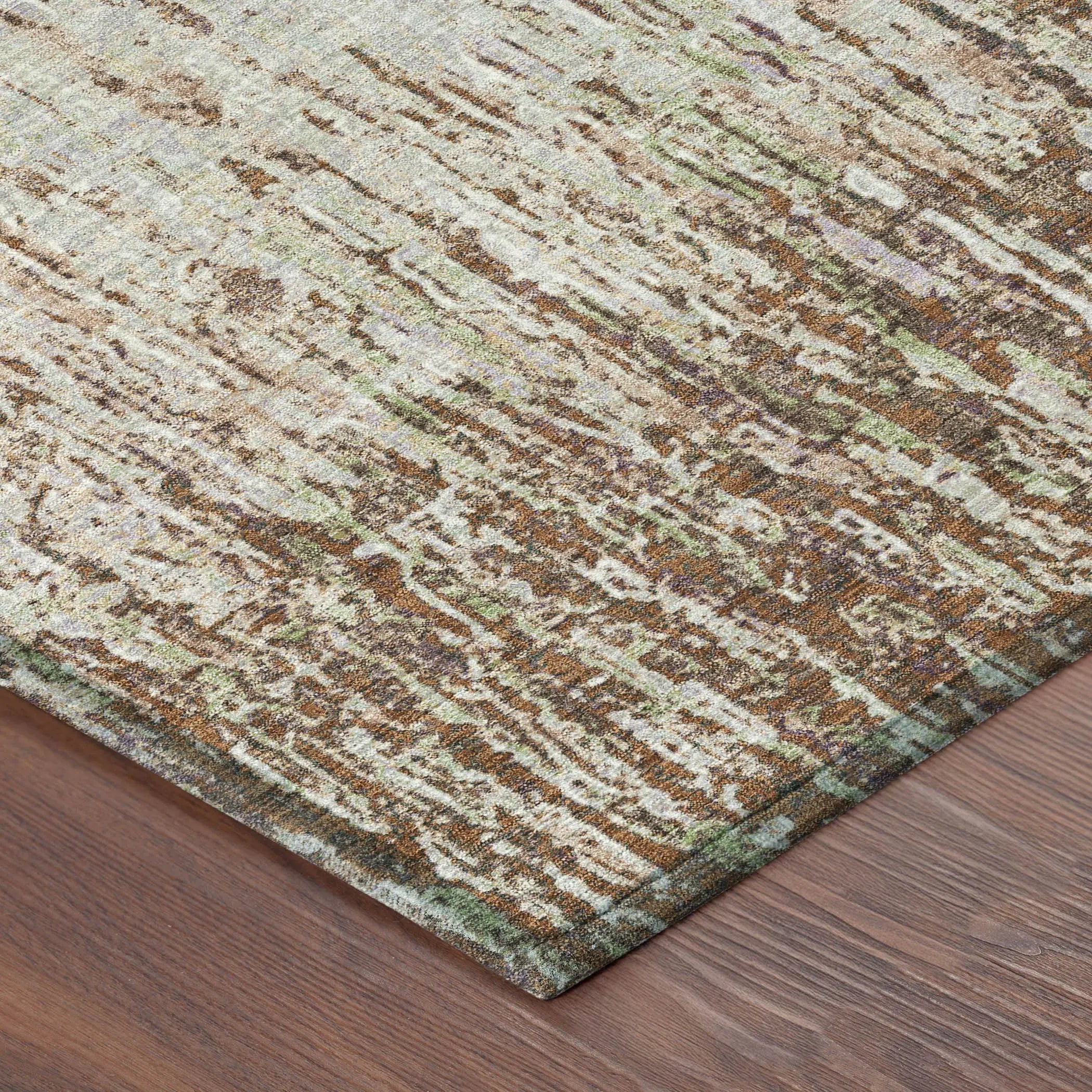 10' X 14' Orange And Copper Striped Washable Indoor Outdoor Area Rug Homeroots Outdoor