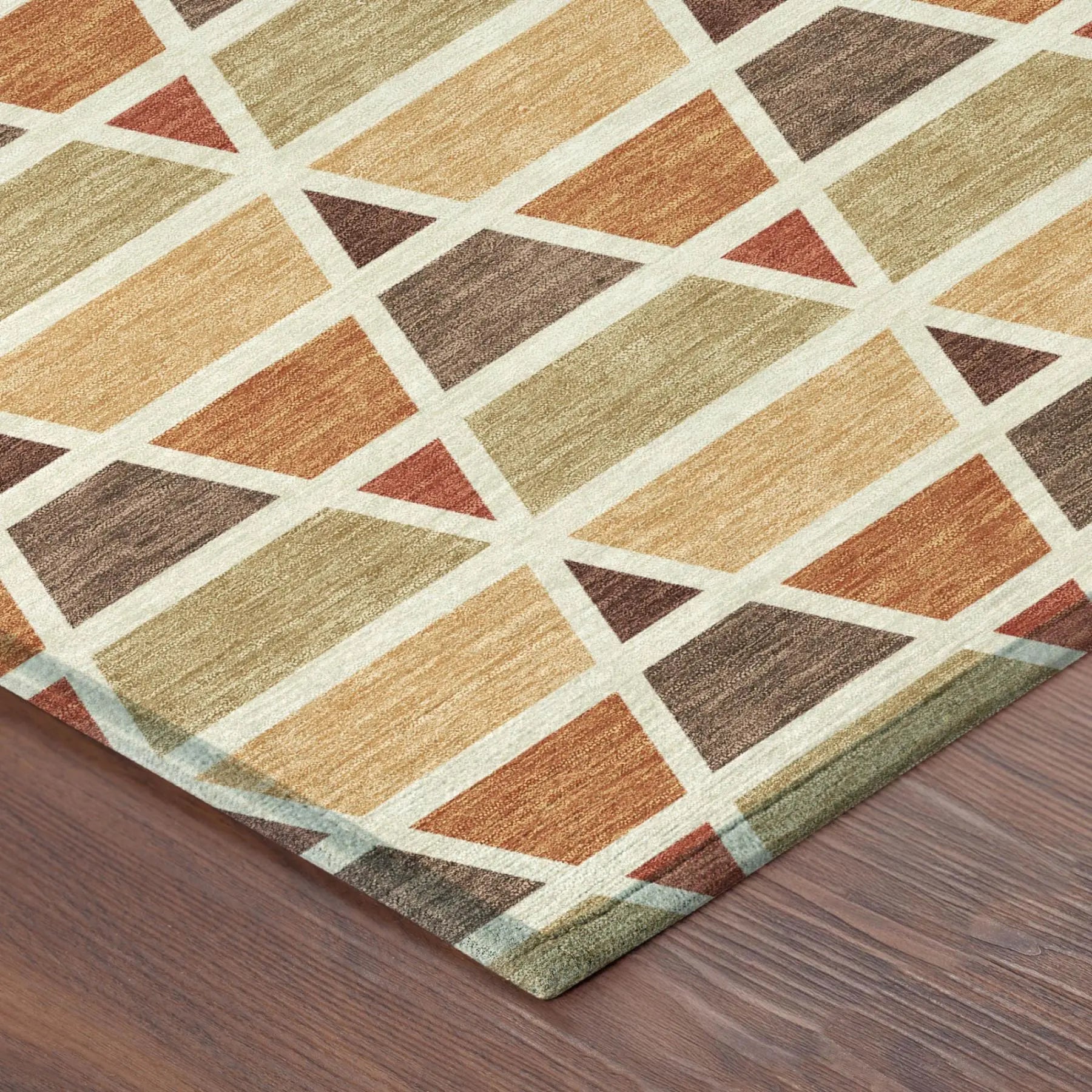 10' X 14' Orange And Cream Geometric Washable Indoor Outdoor Area Rug Homeroots Outdoor