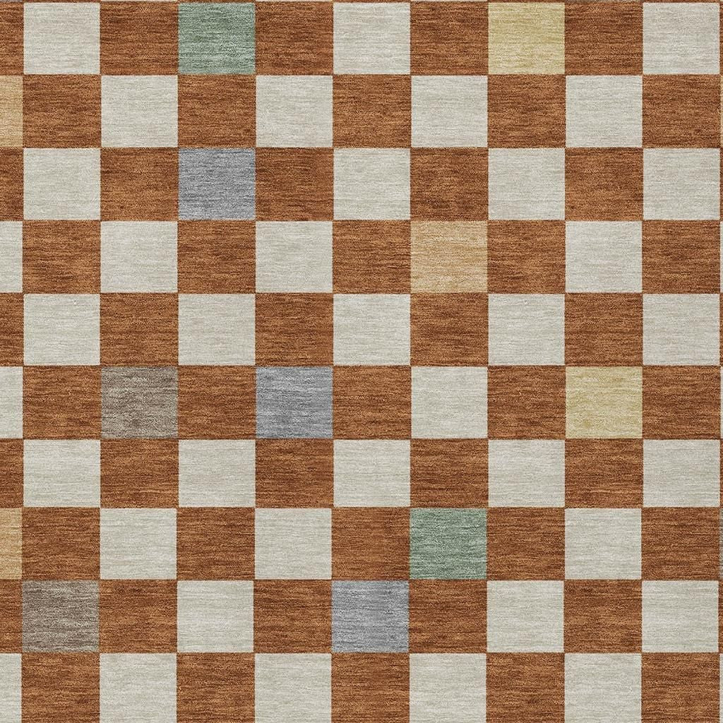 10' X 14' Orange And Gold Geometric Washable Indoor Outdoor Area Rug Homeroots Outdoor