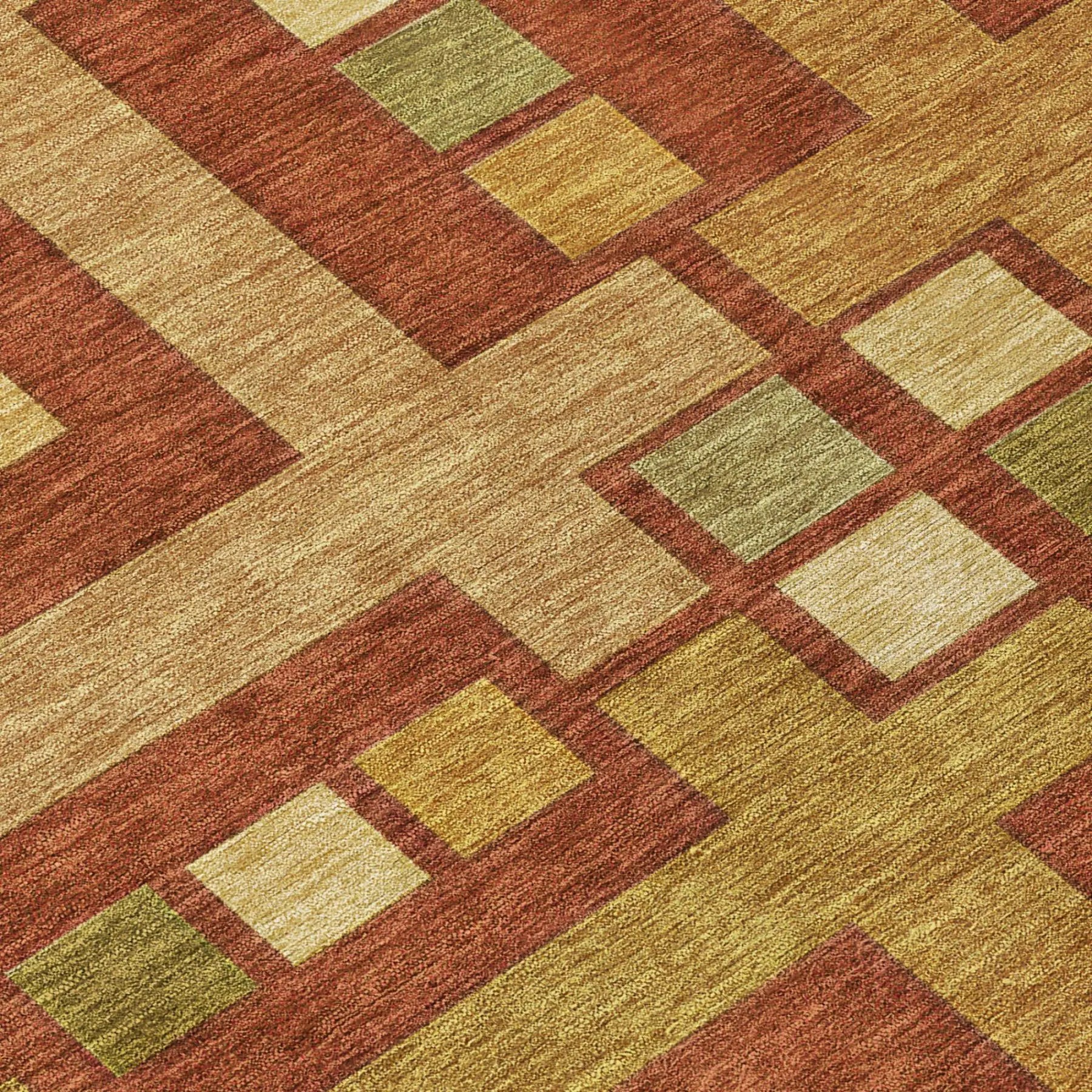 10' X 14' Orange And Gold Geometric Washable Indoor Outdoor Area Rug Homeroots Outdoor