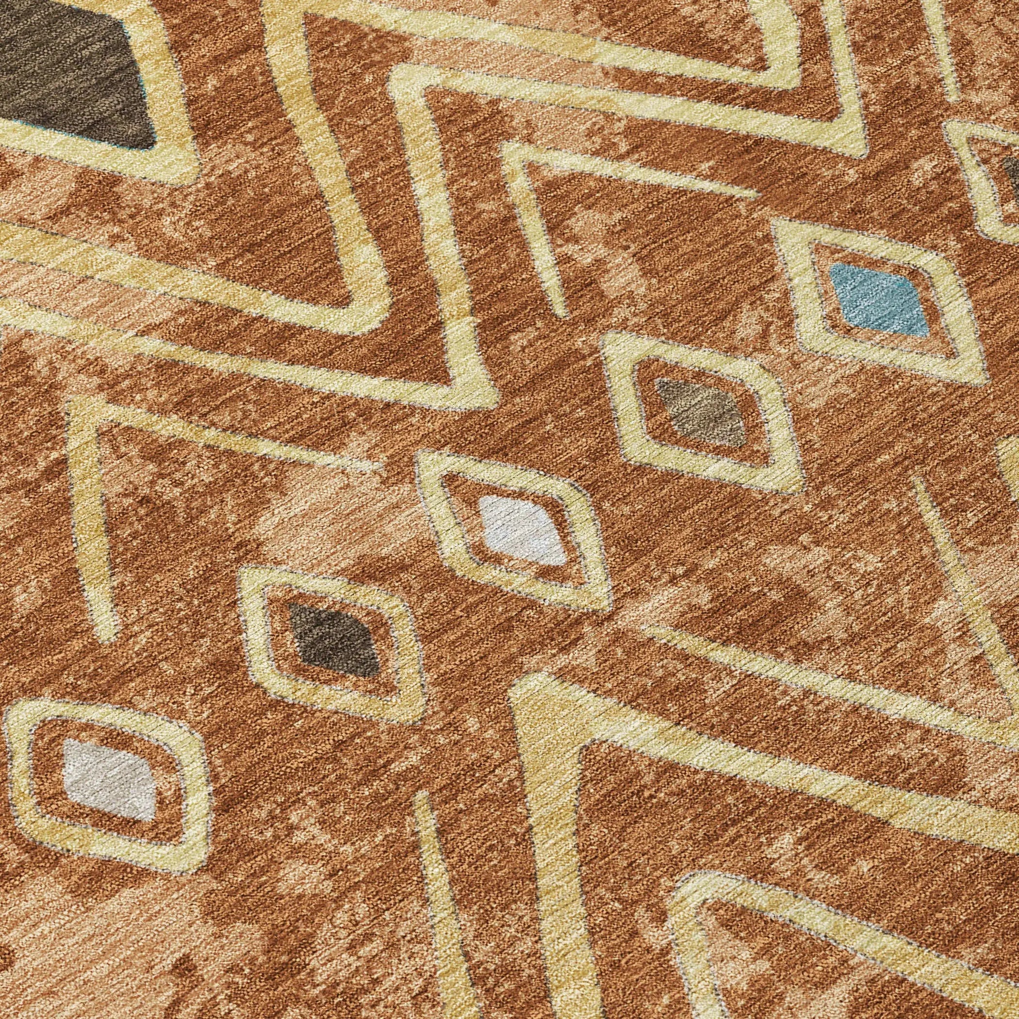10' X 14' Orange And Graphite Geometric Washable Indoor Outdoor Area Rug Homeroots Outdoor
