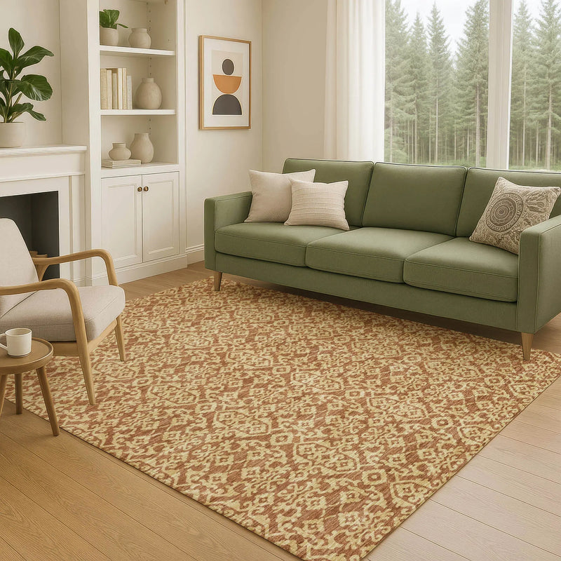 10' X 14' Orange And Graphite Oriental Washable Indoor Outdoor Area Rug Homeroots Outdoor
