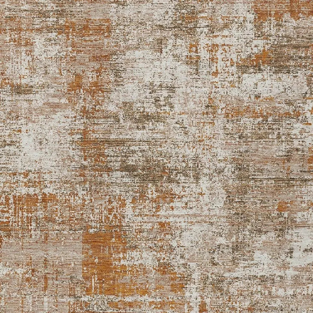 10' X 14' Orange And Green Abstract Washable Indoor Outdoor Area Rug Homeroots Outdoor