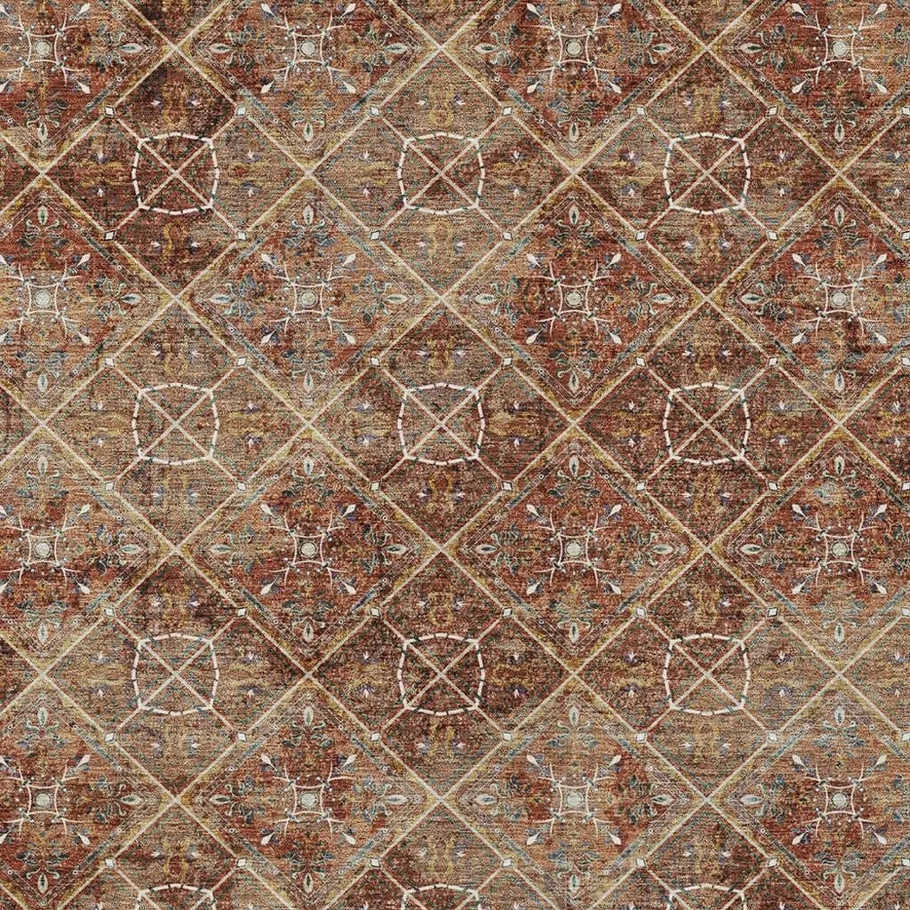 10' X 14' Orange And Khaki Geometric Washable Indoor Outdoor Area Rug Homeroots Outdoor