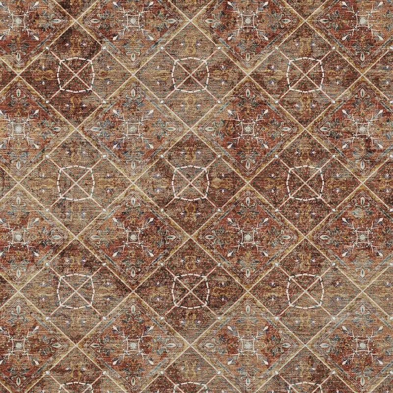 10' X 14' Orange And Khaki Geometric Washable Indoor Outdoor Area Rug Homeroots Outdoor