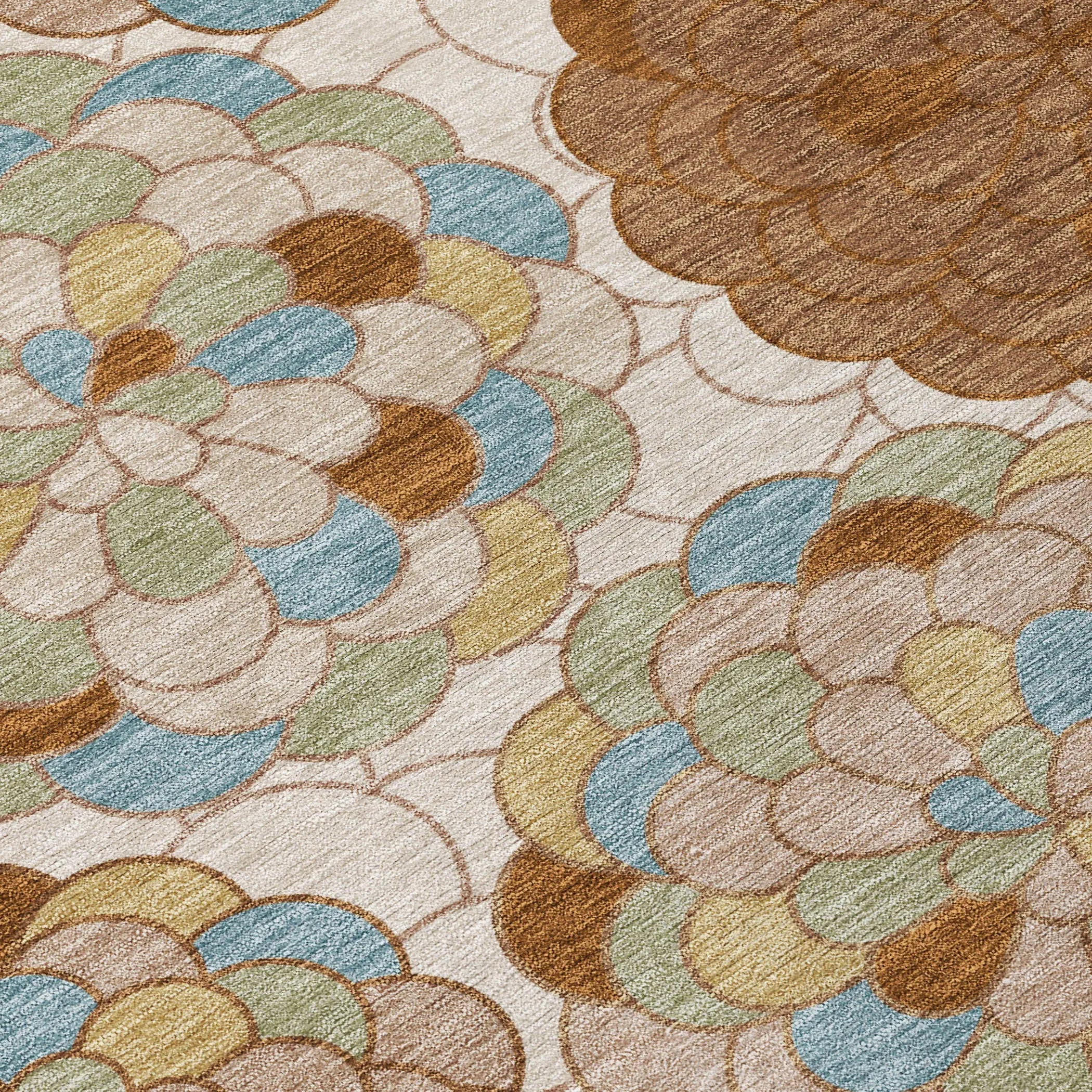10' X 14' Orange And Rust Floral Washable Indoor Outdoor Area Rug Homeroots Outdoor