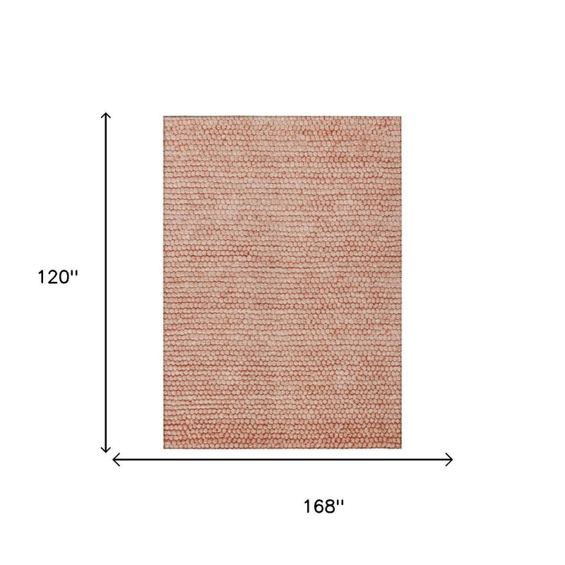 10' X 14' Orange And Salmon Striped Washable Indoor Outdoor Area Rug Homeroots Outdoor
