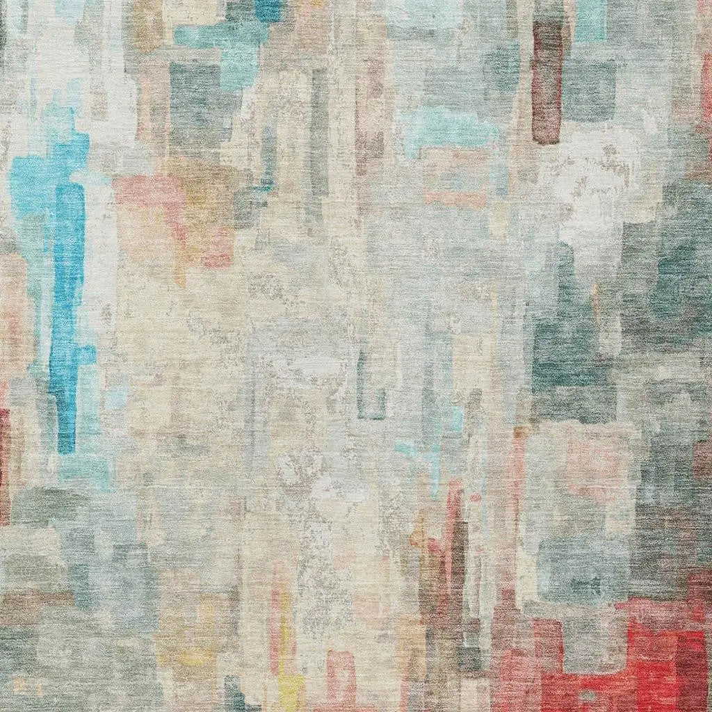 10' X 14' Pearl And Gray Abstract Washable Indoor Outdoor Area Rug Homeroots Outdoor