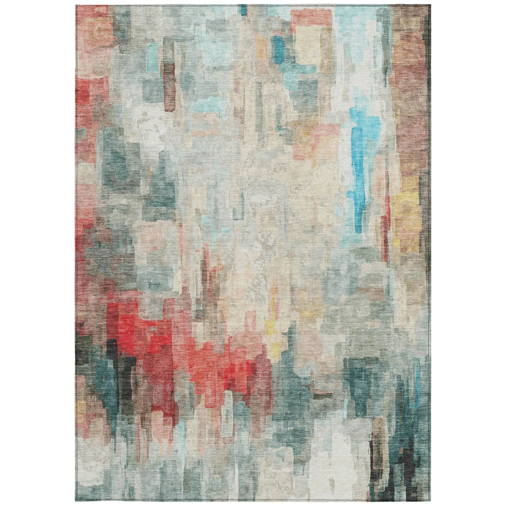 10' X 14' Pearl And Gray Abstract Washable Indoor Outdoor Area Rug Homeroots Outdoor