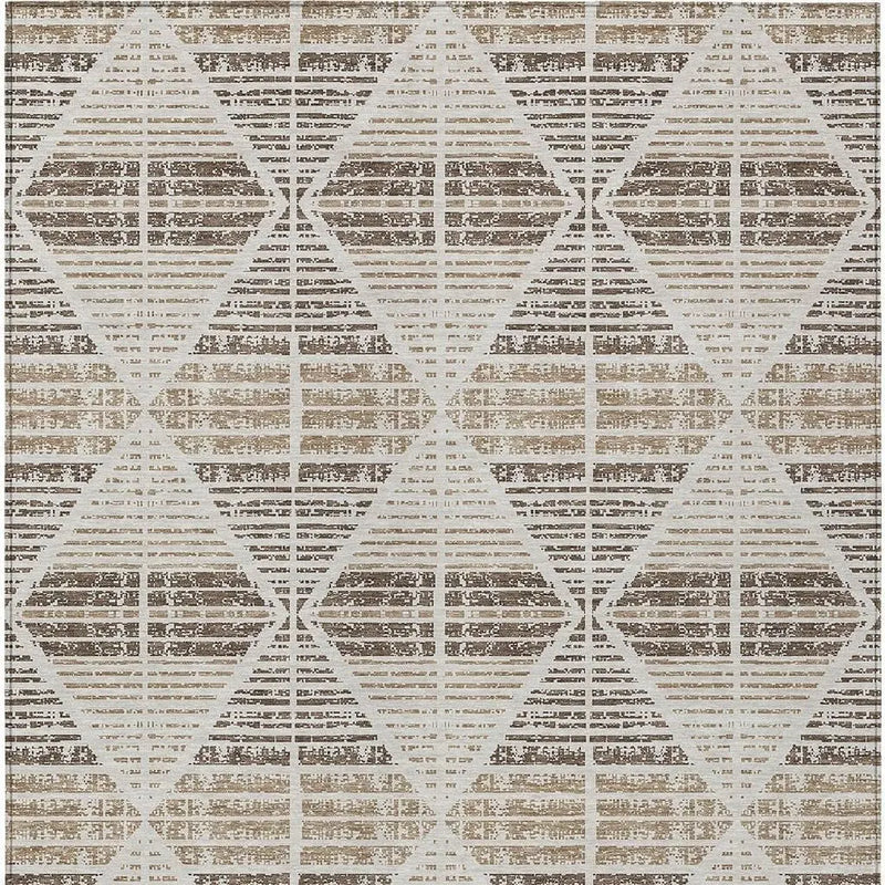10' X 14' Pearl And Navy Blue Geometric Washable Indoor Outdoor Area Rug Homeroots Outdoor