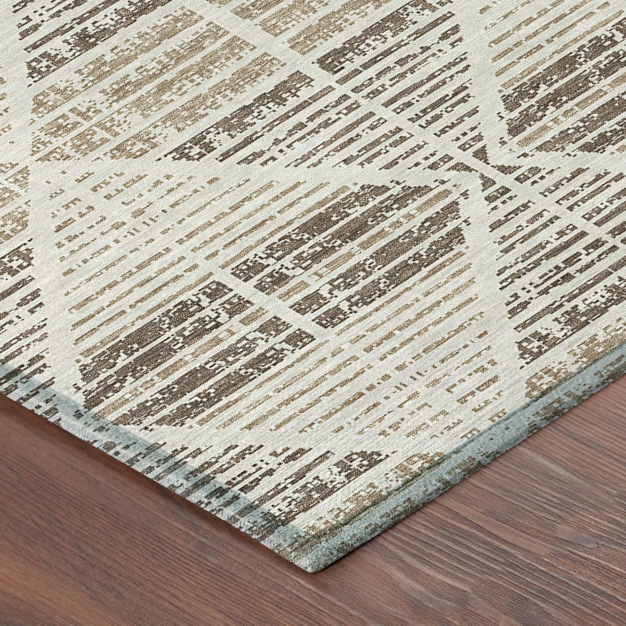 10' X 14' Pearl And Navy Blue Geometric Washable Indoor Outdoor Area Rug Homeroots Outdoor