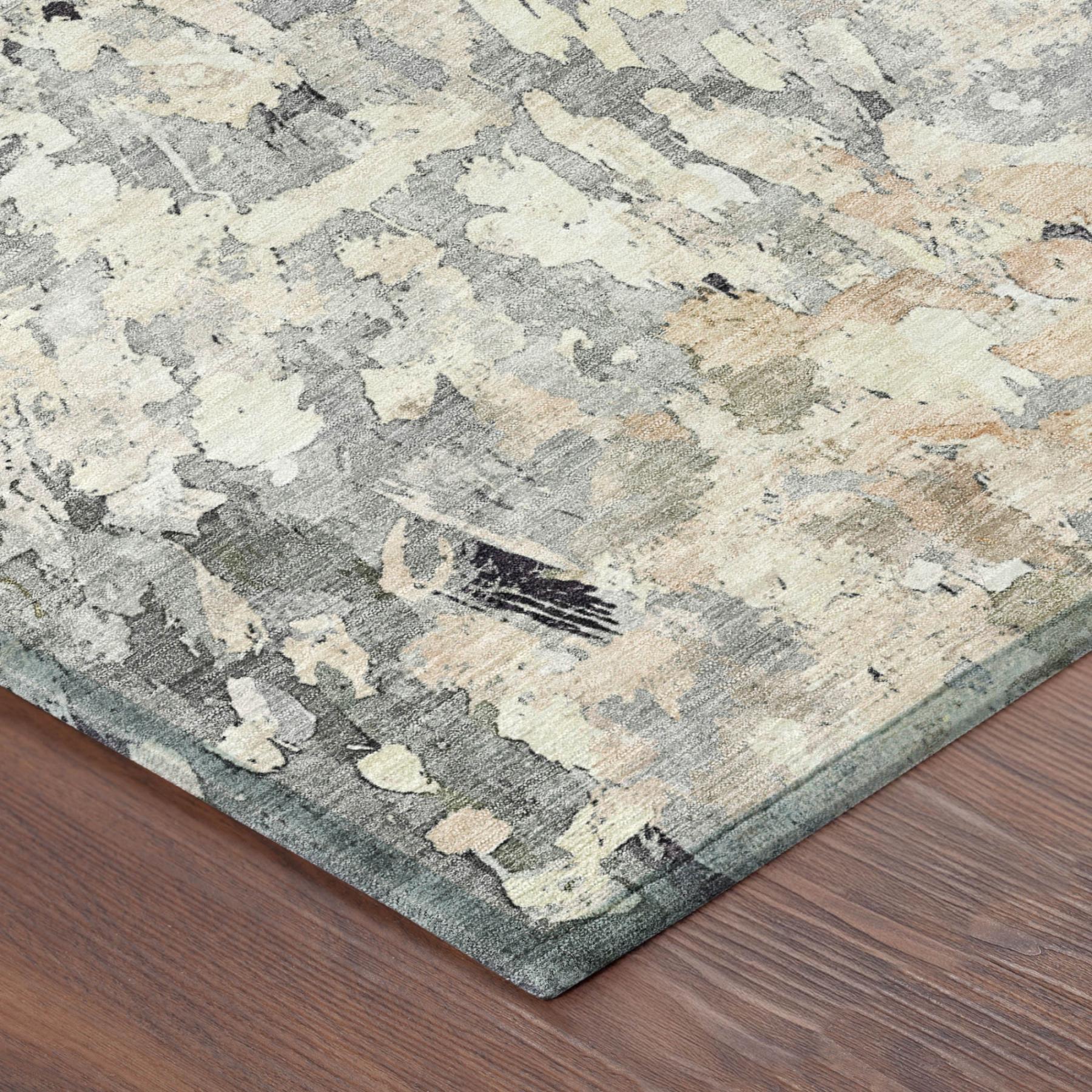 10' X 14' Pewter And Gray Abstract Washable Indoor Outdoor Area Rug Homeroots Outdoor