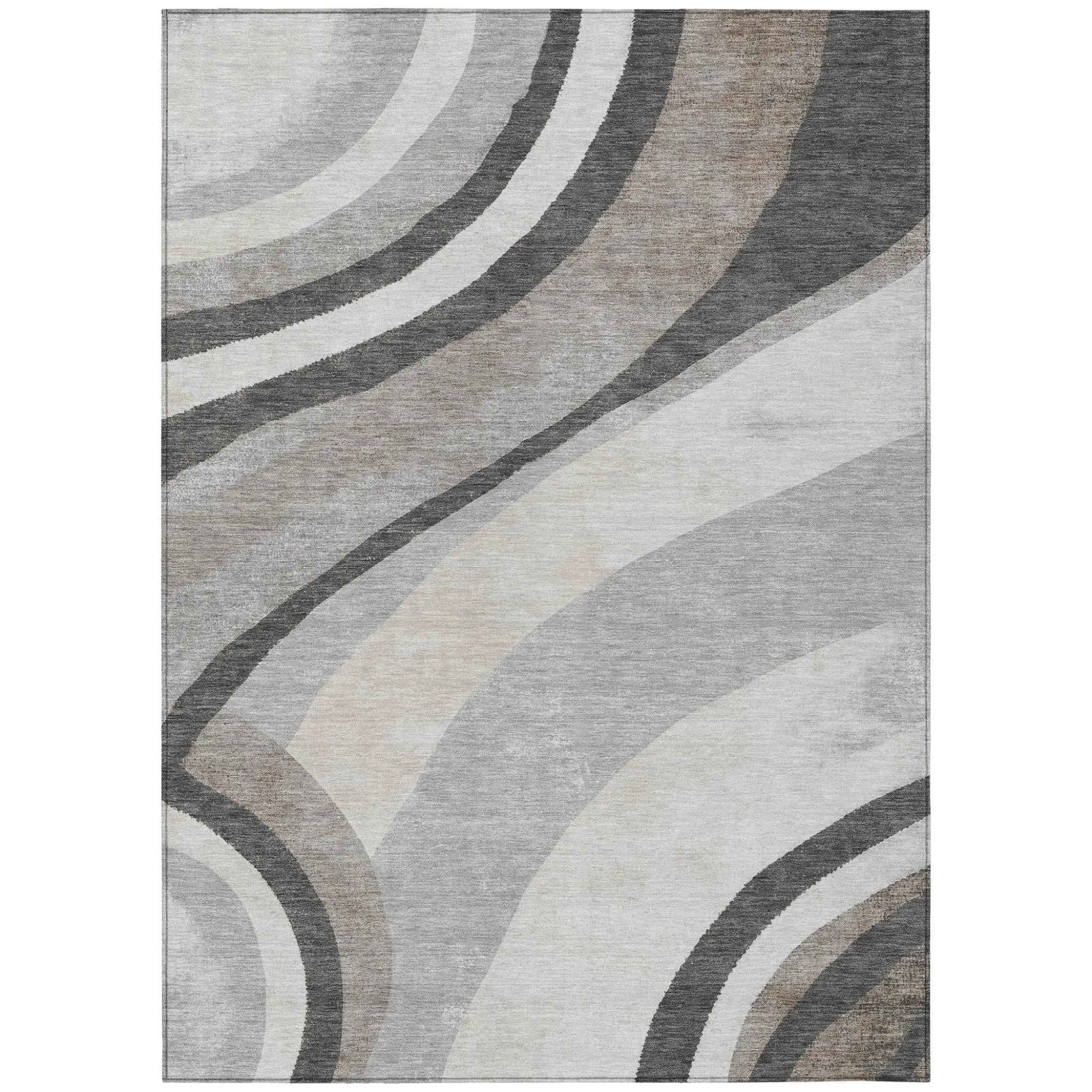10' X 14' Pewter And Gray Abstract Washable Indoor Outdoor Area Rug Homeroots Outdoor