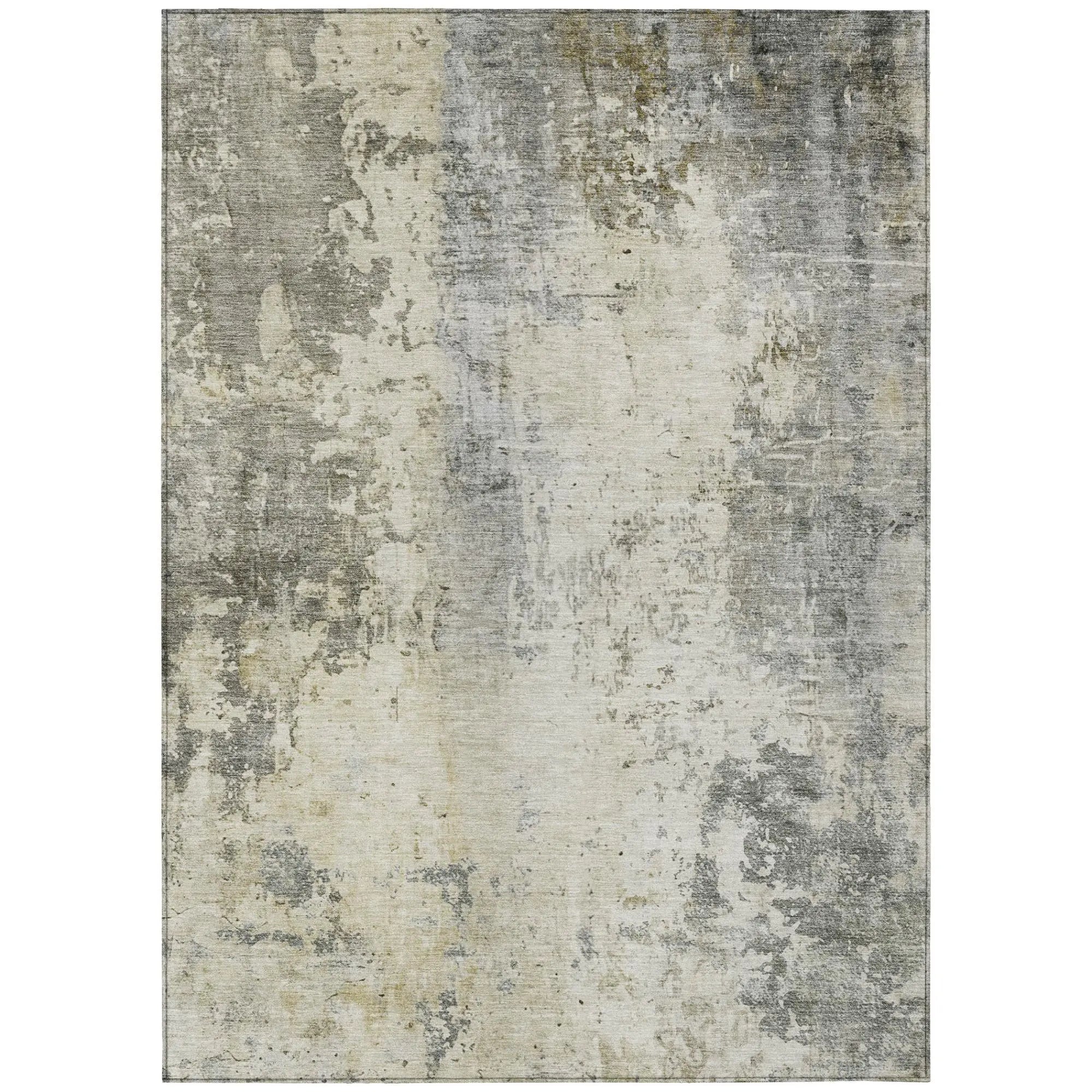 10' X 14' Pewter And Gray Abstract Washable Indoor Outdoor Area Rug Homeroots Outdoor
