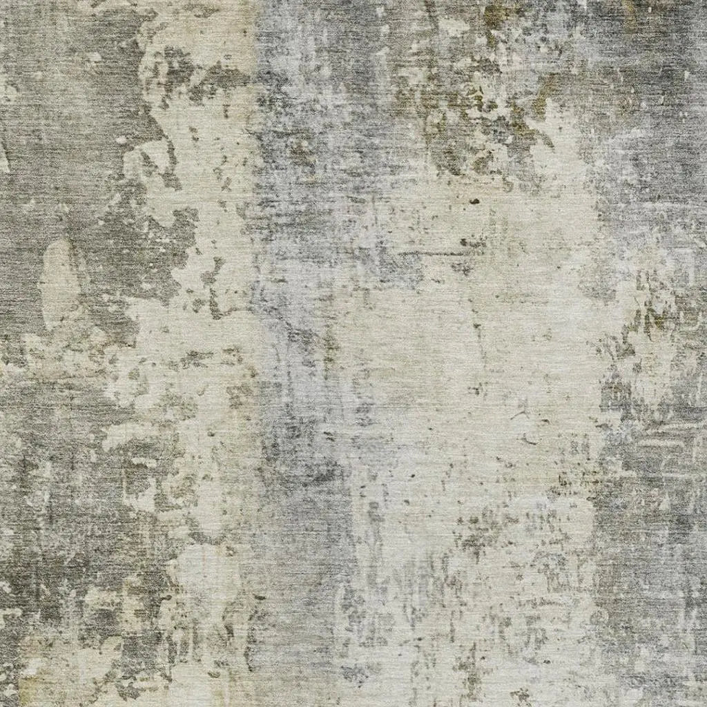 10' X 14' Pewter And Gray Abstract Washable Indoor Outdoor Area Rug Homeroots Outdoor