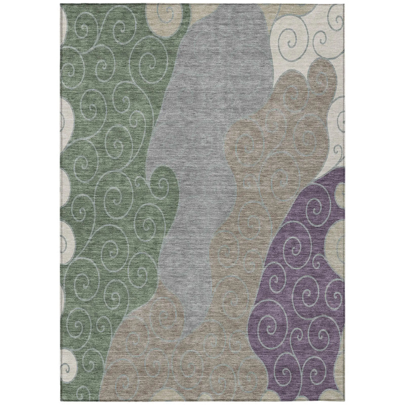 10' X 14' Pewter And Taupe Abstract Washable Indoor Outdoor Area Rug Homeroots Outdoor