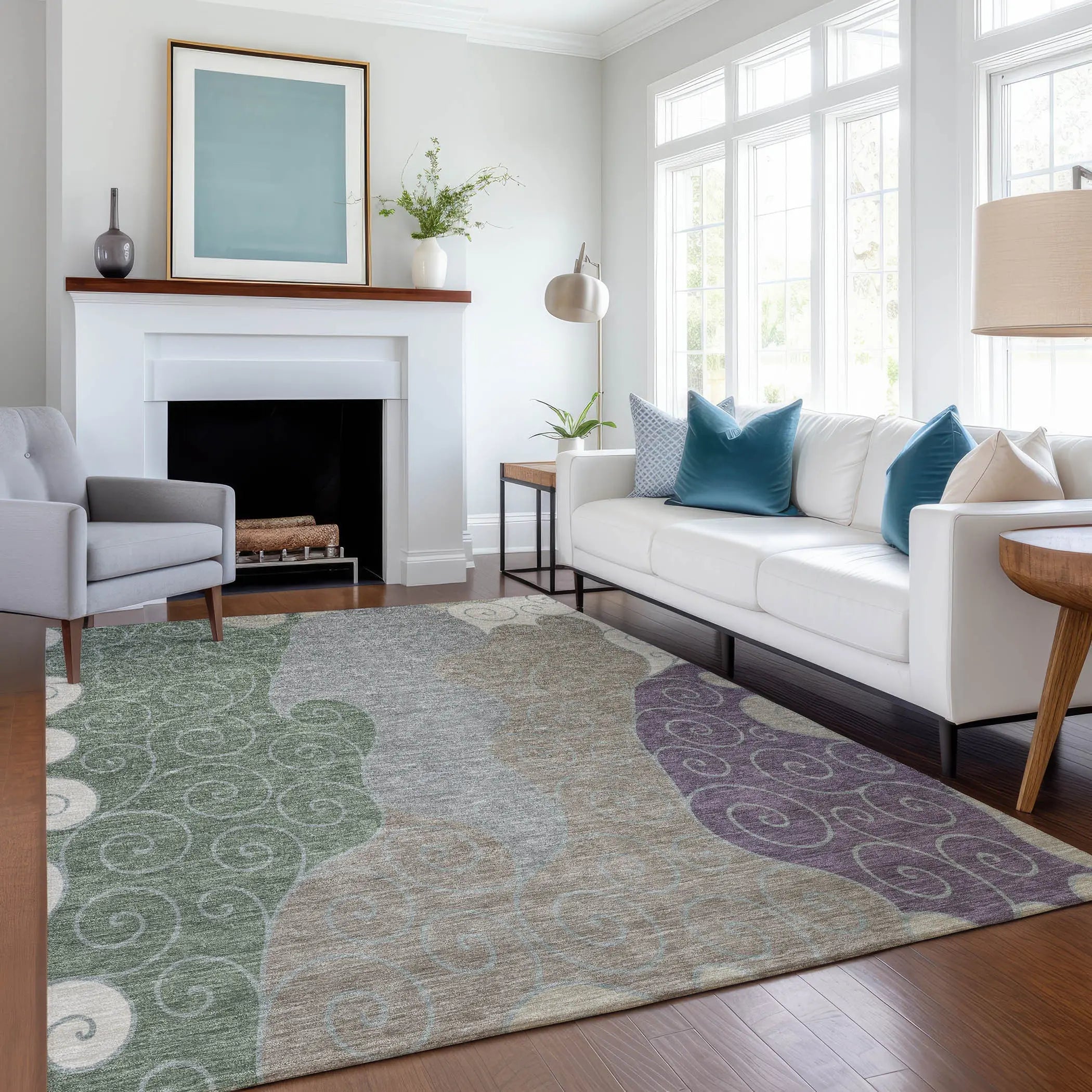 10' X 14' Pewter And Taupe Abstract Washable Indoor Outdoor Area Rug Homeroots Outdoor