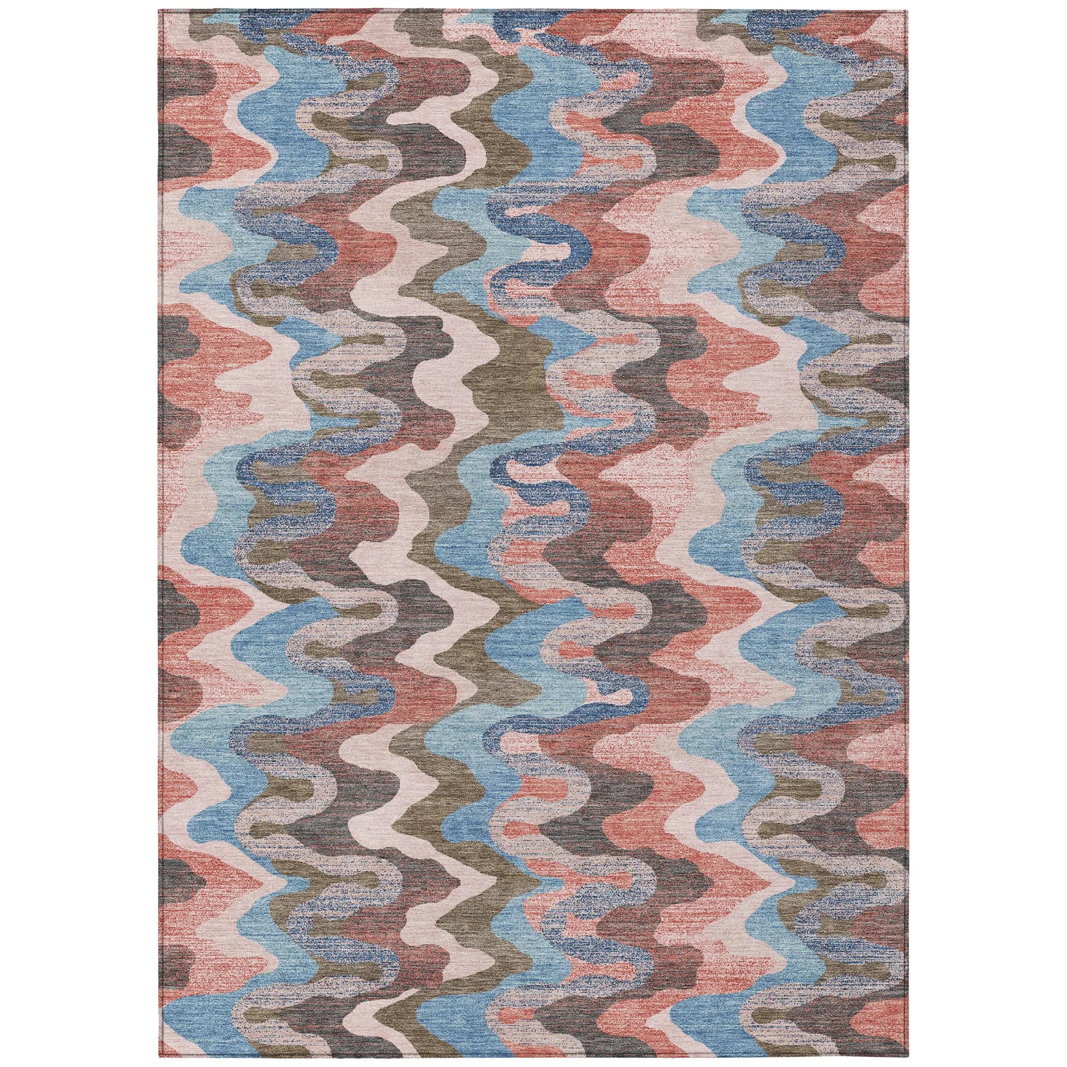 10' X 14' Pink And Coral Abstract Washable Indoor Outdoor Area Rug Homeroots Outdoor
