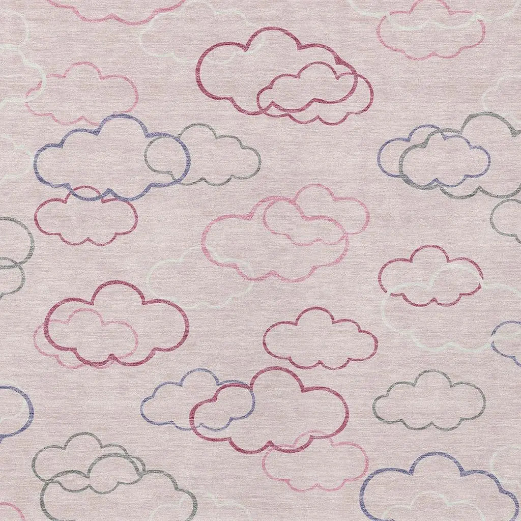 10' X 14' Pink And Ivory Abstract Washable Indoor Outdoor Area Rug Homeroots Outdoor