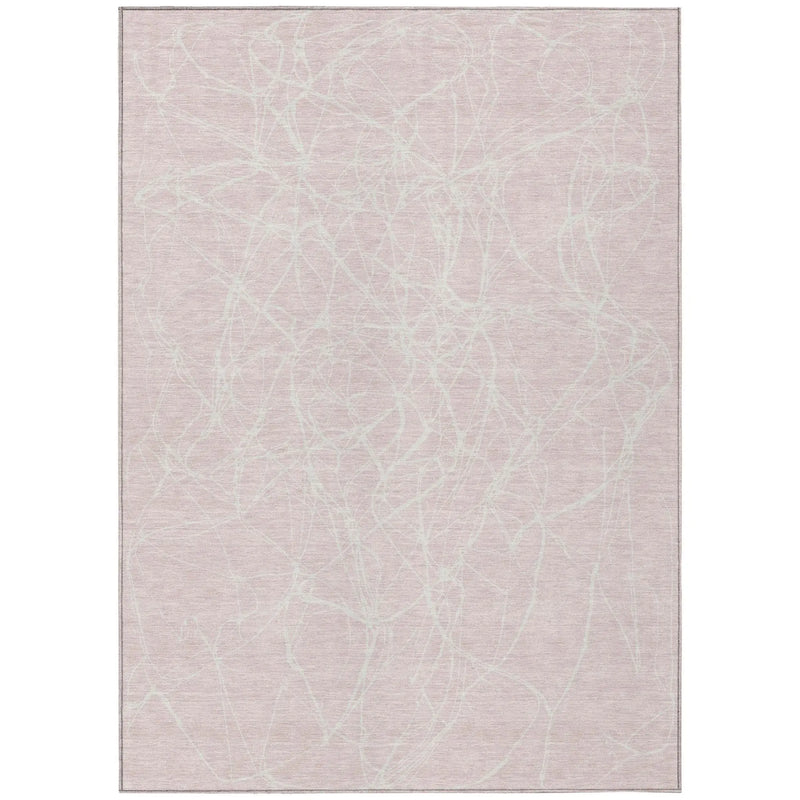 10' X 14' Pink And Linen Abstract Washable Indoor Outdoor Area Rug Homeroots Outdoor