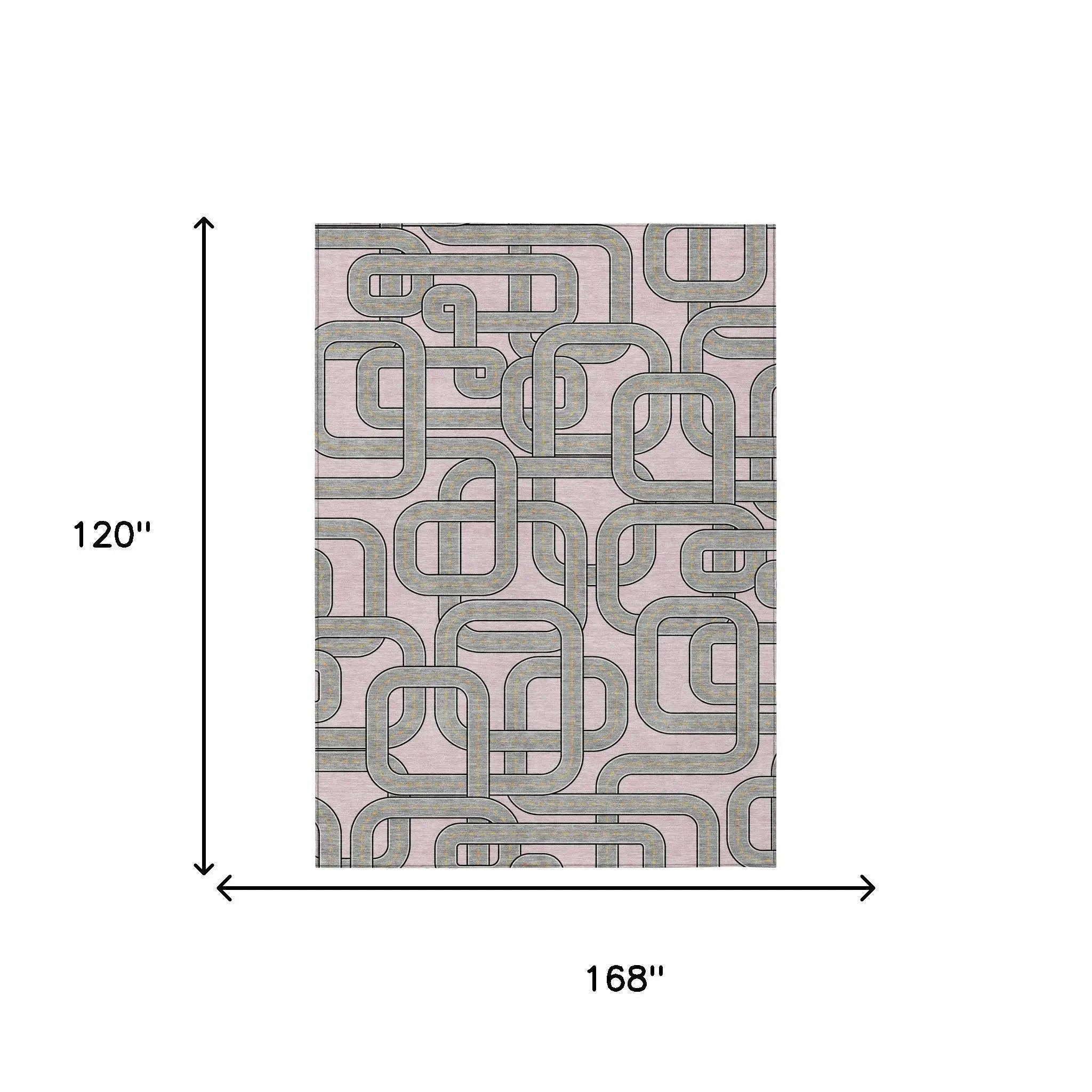 10' X 14' Pink And Pewter Geometric Washable Indoor Outdoor Area Rug Homeroots Outdoor