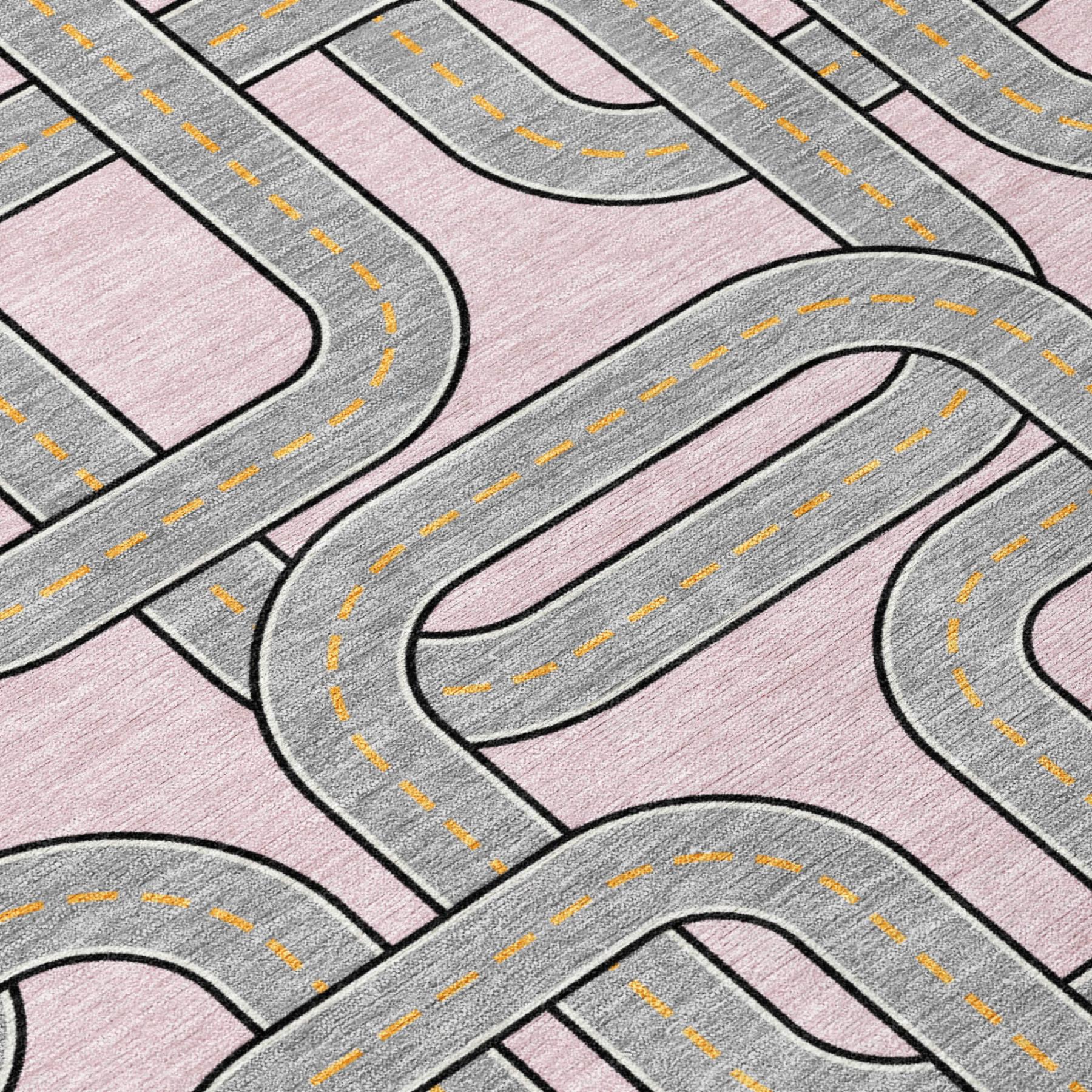 10' X 14' Pink And Pewter Geometric Washable Indoor Outdoor Area Rug Homeroots Outdoor