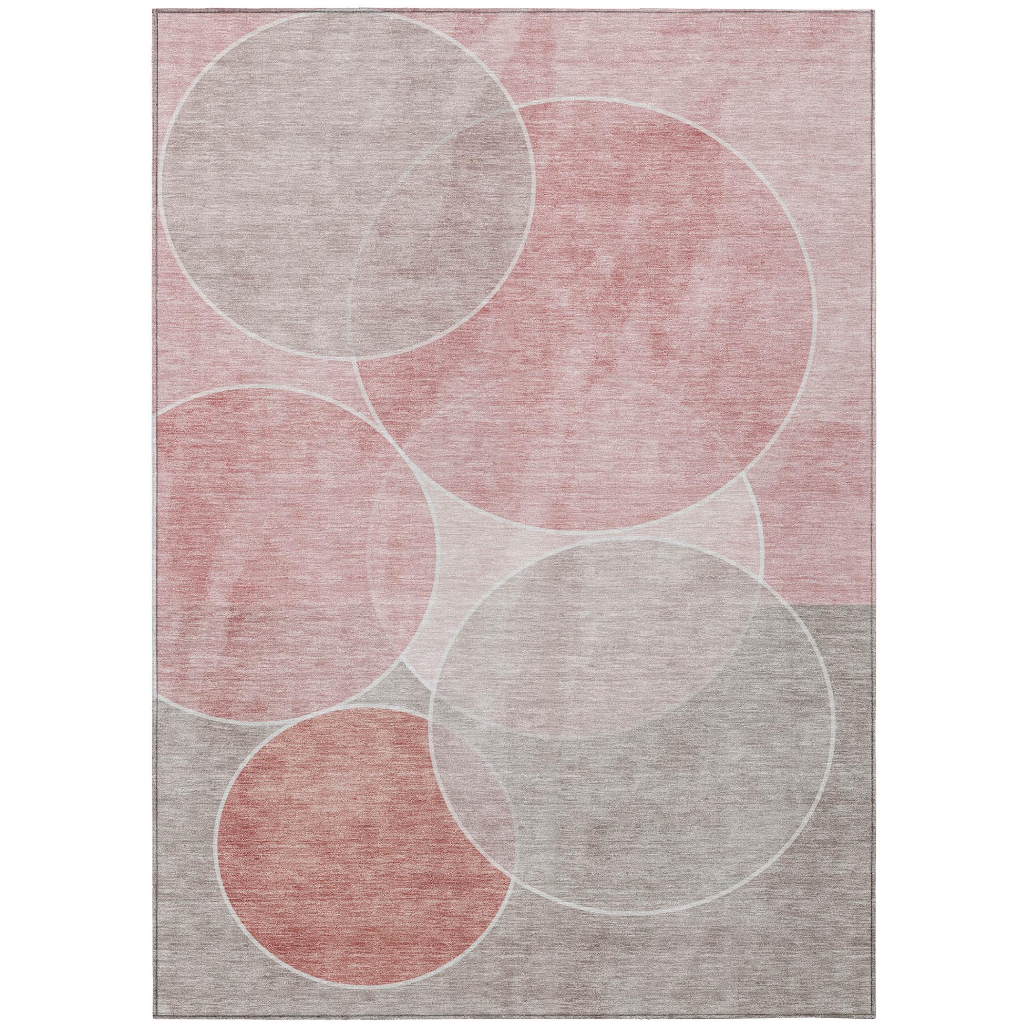 10' X 14' Pink And Pewter Geometric Washable Indoor Outdoor Area Rug Homeroots Outdoor