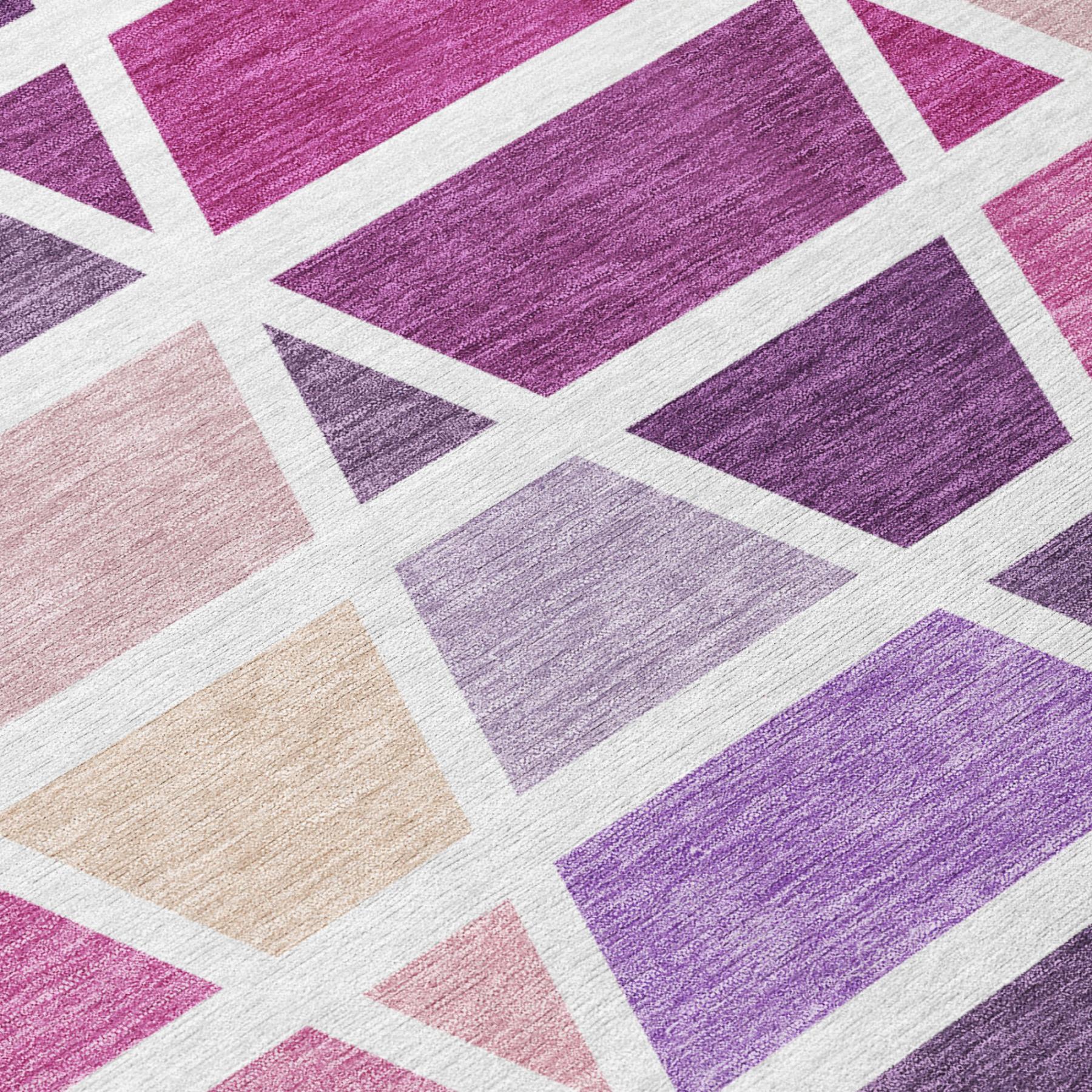10' X 14' Pink And White Geometric Washable Indoor Outdoor Area Rug Homeroots Outdoor