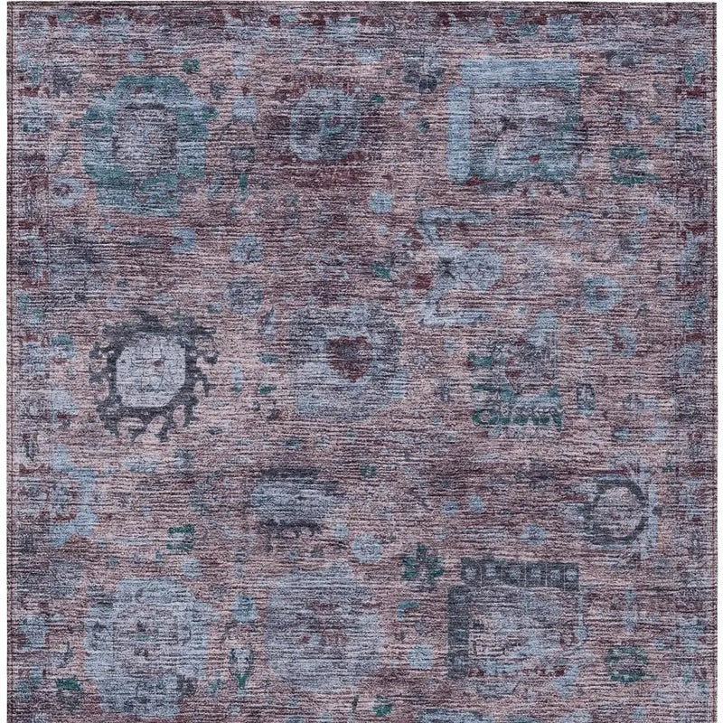 10' X 14' Plum And Brown Abstract Washable Indoor Outdoor Area Rug Homeroots Outdoor