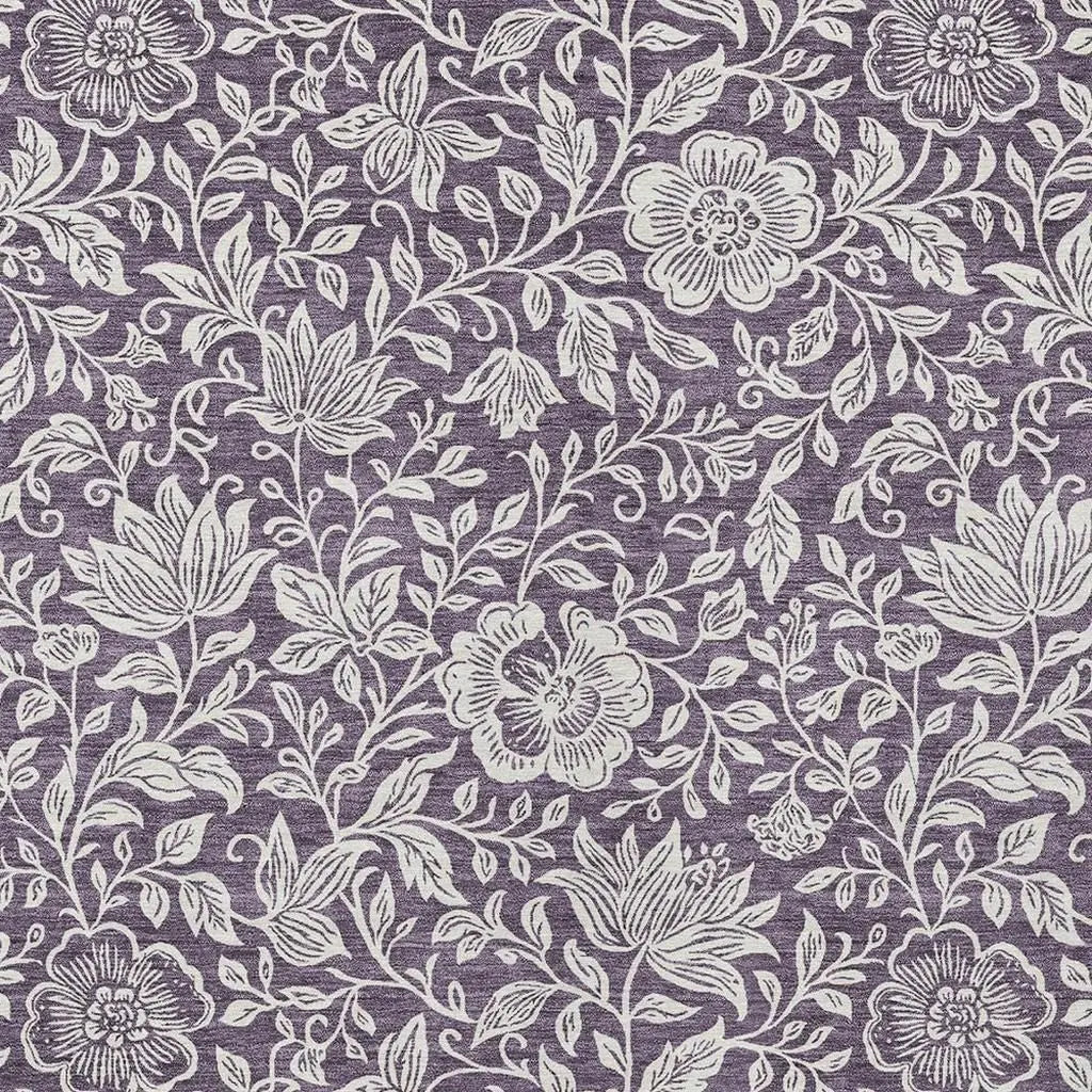 10' X 14' Plum And Ivory Floral Washable Indoor Outdoor Area Rug Homeroots Outdoor