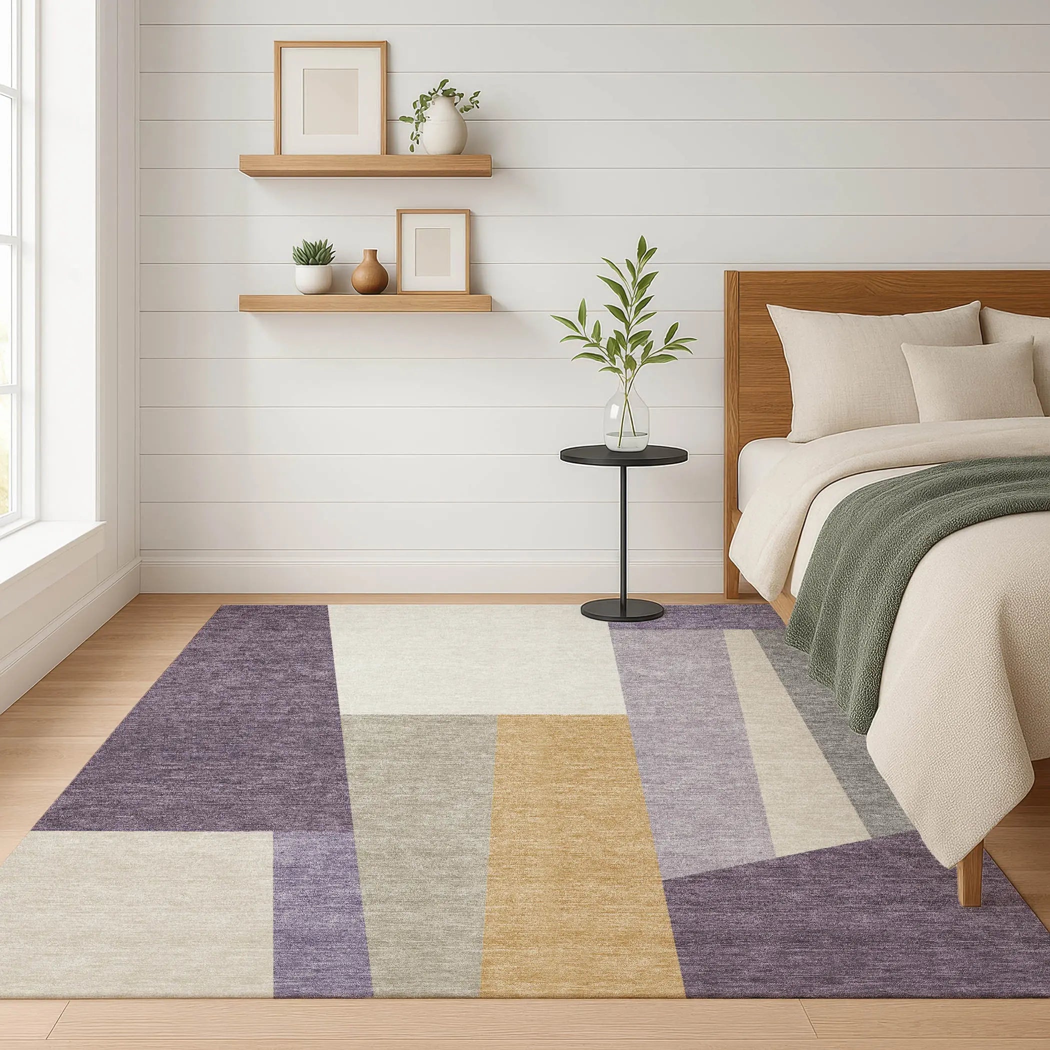 10' X 14' Plum And Lavender Geometric Washable Indoor Outdoor Area Rug Homeroots Outdoor
