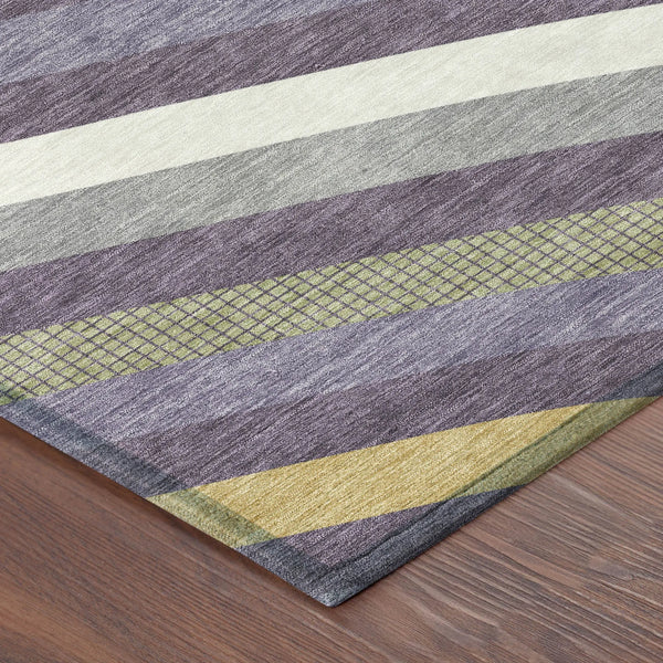 10' X 14' Plum And Purple Abstract Washable Indoor Outdoor Area Rug Homeroots Outdoor