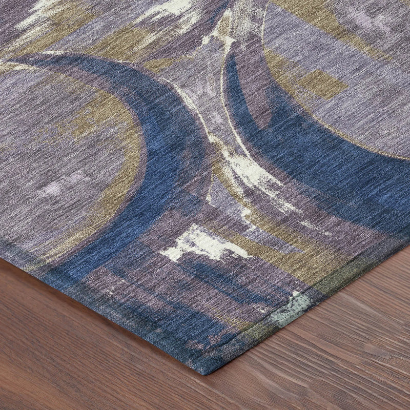10' X 14' Plum And Purple Abstract Washable Indoor Outdoor Area Rug Homeroots Outdoor