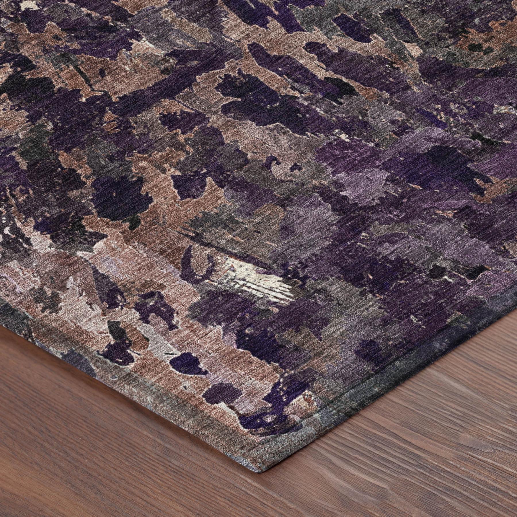 10' X 14' Plum And Purple Abstract Washable Indoor Outdoor Area Rug Homeroots Outdoor