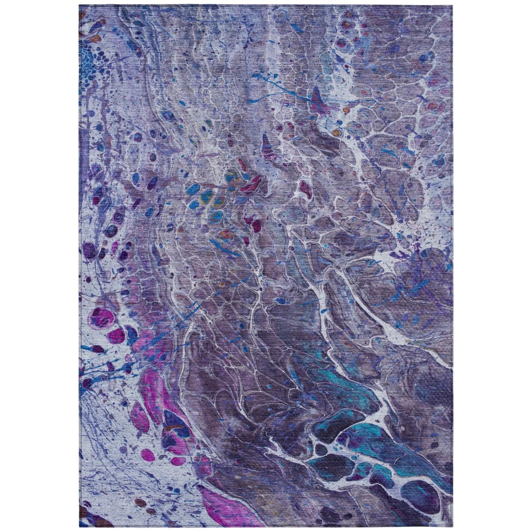 10' X 14' Plum And Purple Abstract Washable Indoor Outdoor Area Rug Homeroots Outdoor