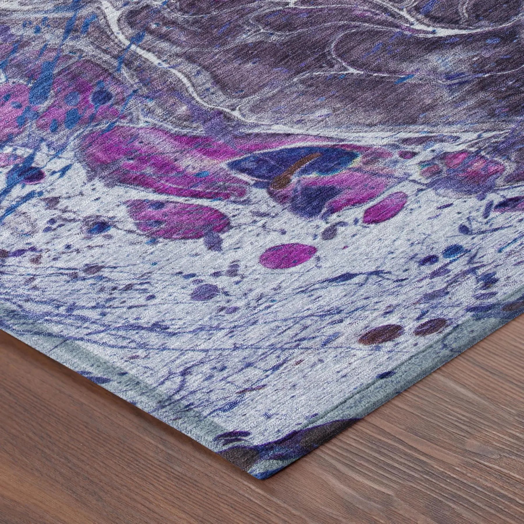 10' X 14' Plum And Purple Abstract Washable Indoor Outdoor Area Rug Homeroots Outdoor
