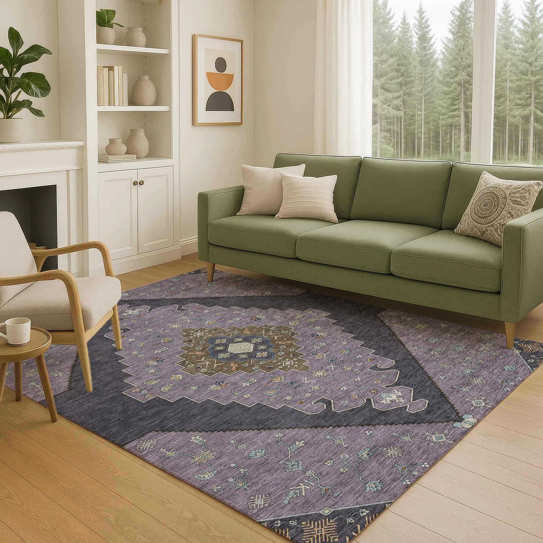 10' X 14' Plum And Purple Geometric Washable Indoor Outdoor Area Rug Homeroots Outdoor