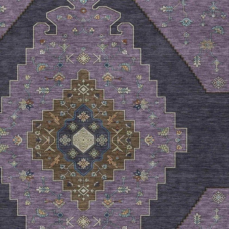 10' X 14' Plum And Purple Geometric Washable Indoor Outdoor Area Rug Homeroots Outdoor