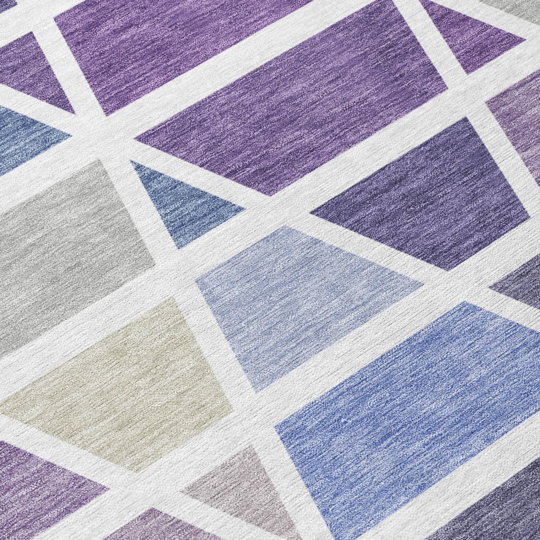 10' X 14' Plum And Purple Geometric Washable Indoor Outdoor Area Rug Homeroots Outdoor