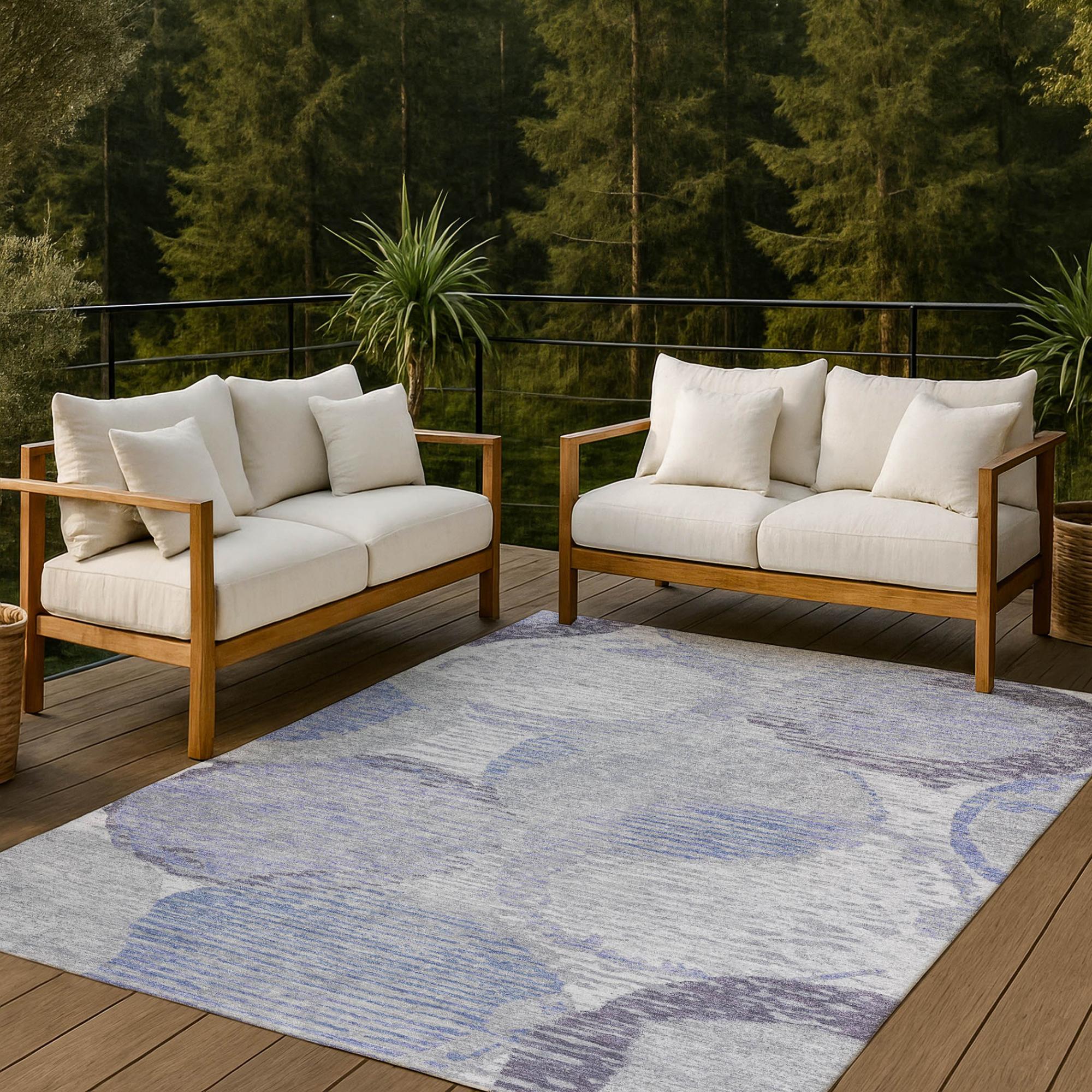 10' X 14' Plum And Purple Geometric Washable Indoor Outdoor Area Rug Homeroots Outdoor