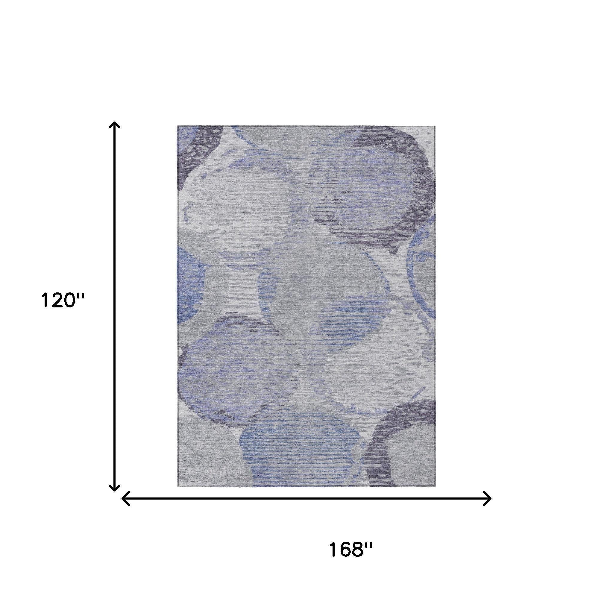 10' X 14' Plum And Purple Geometric Washable Indoor Outdoor Area Rug Homeroots Outdoor